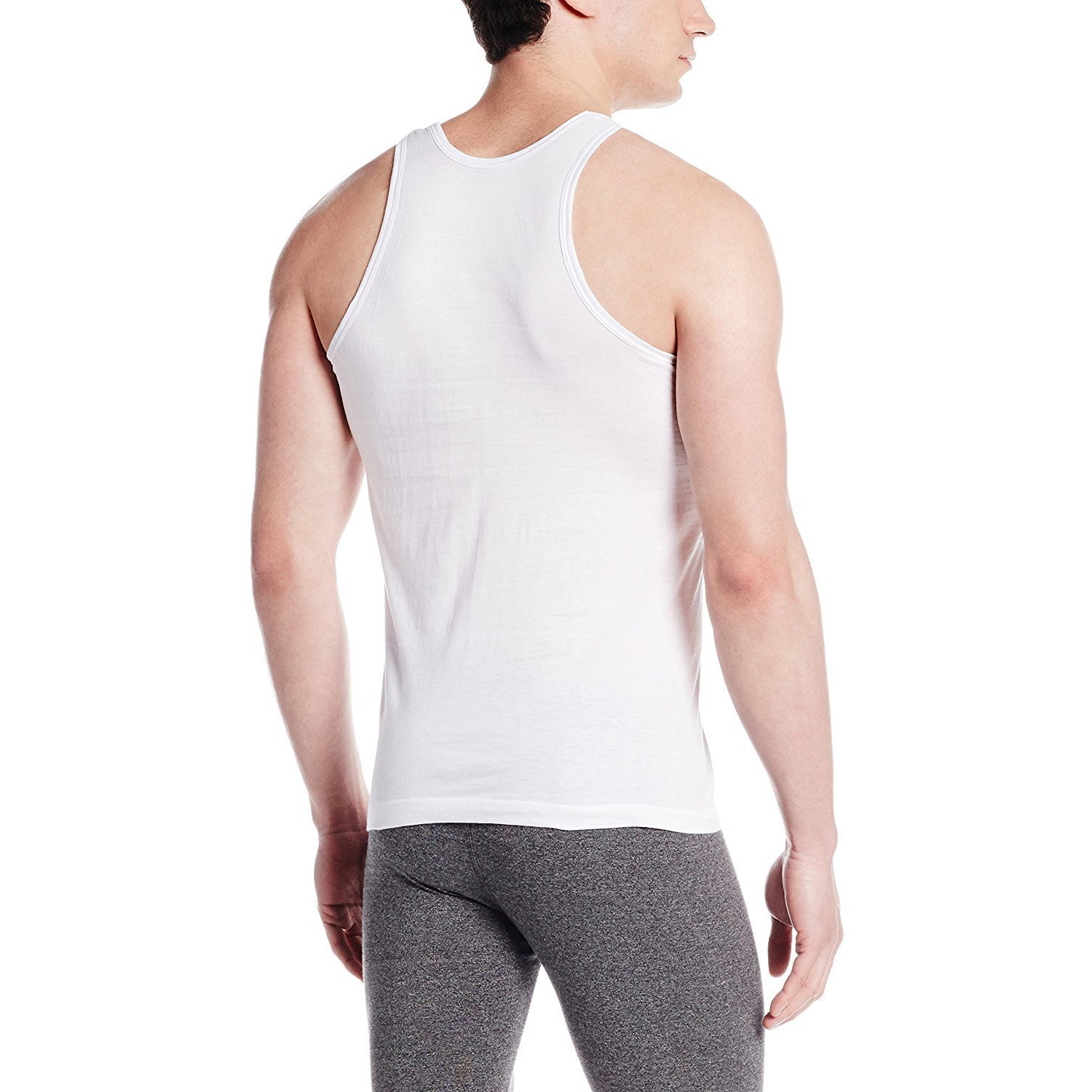 Lux Venus Men's Solid Vest (Pack Of 5) (Venus_Wh_Rns_5Pc_White_75 Cm)