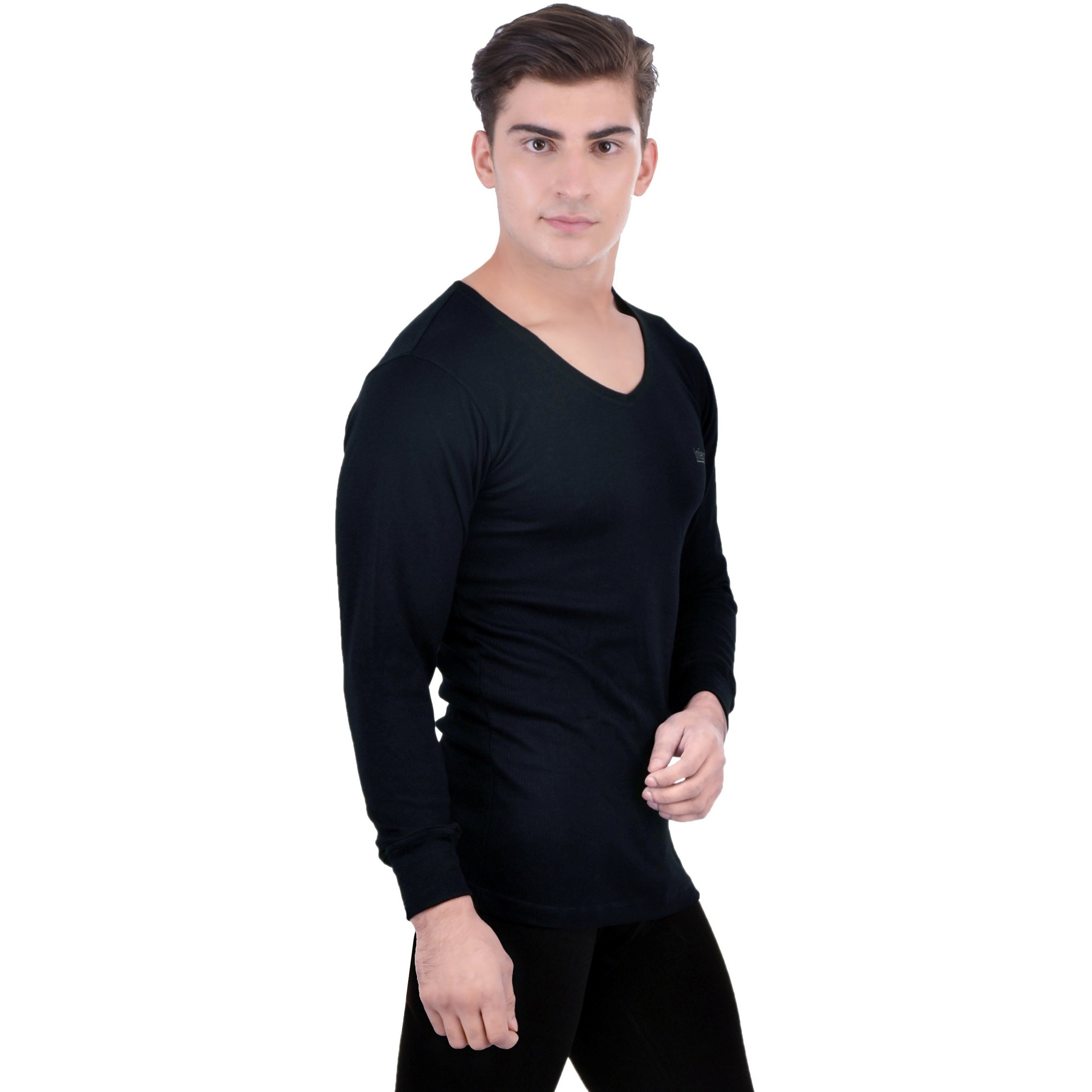 Lux Inferno Mens Cotton Thermal Top (Inferno_Bl_Fs_Vn_80_Black_Small)