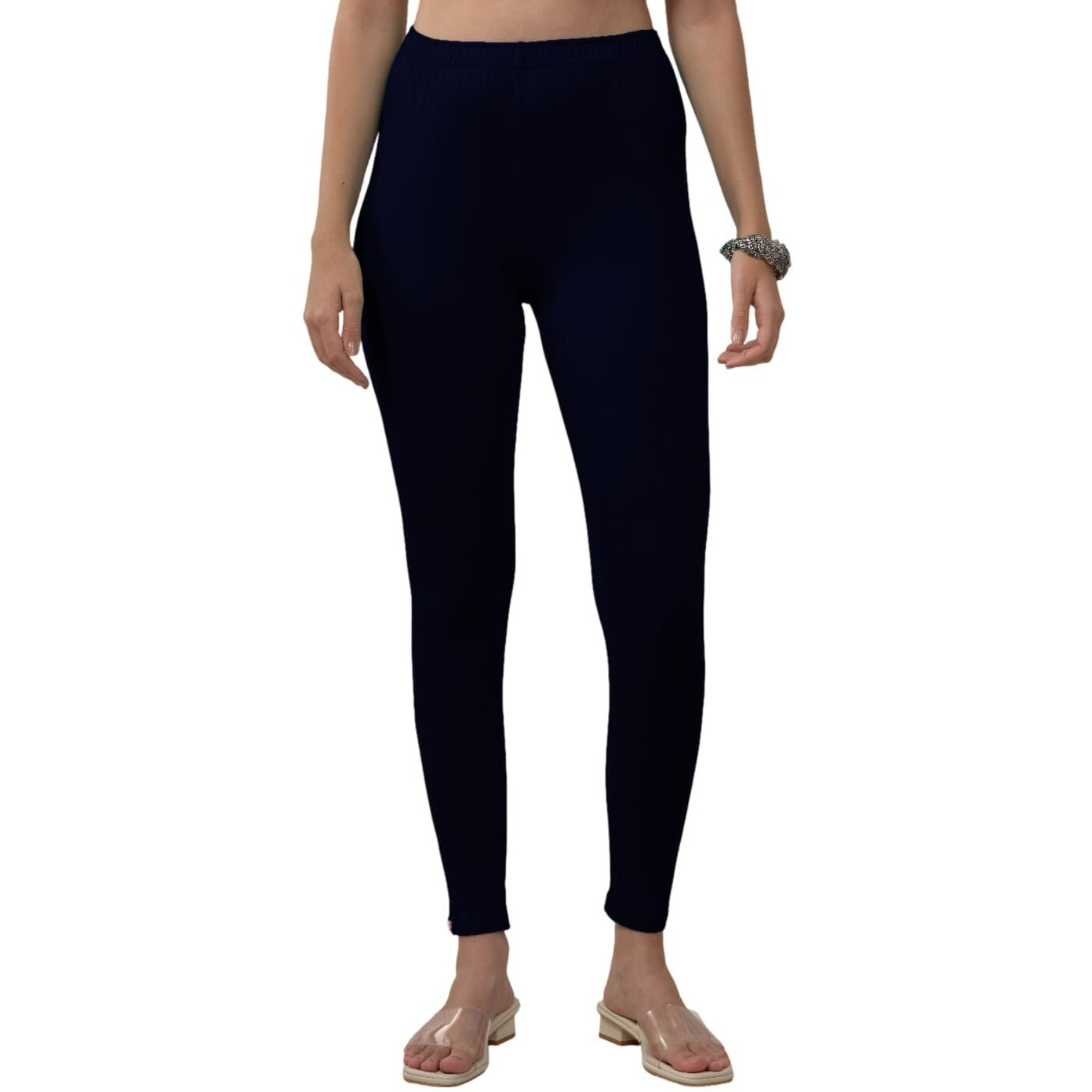 Lyra Women Solid Premium Cotton Ankle Length Leggings | Mid-Waist | Fashionwear