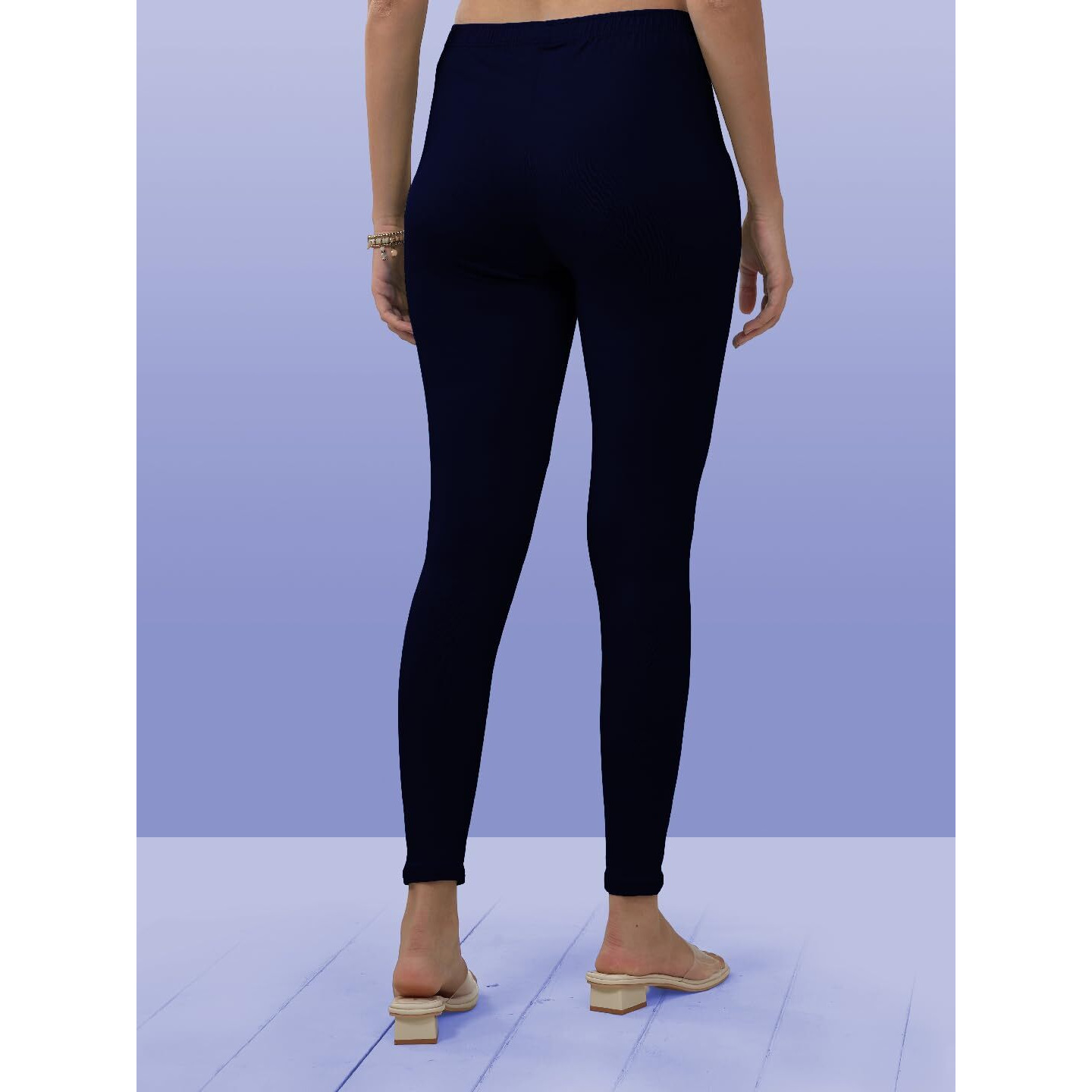 Lyra Women Solid Premium Cotton Ankle Length Leggings | Mid-Waist | Fashionwear