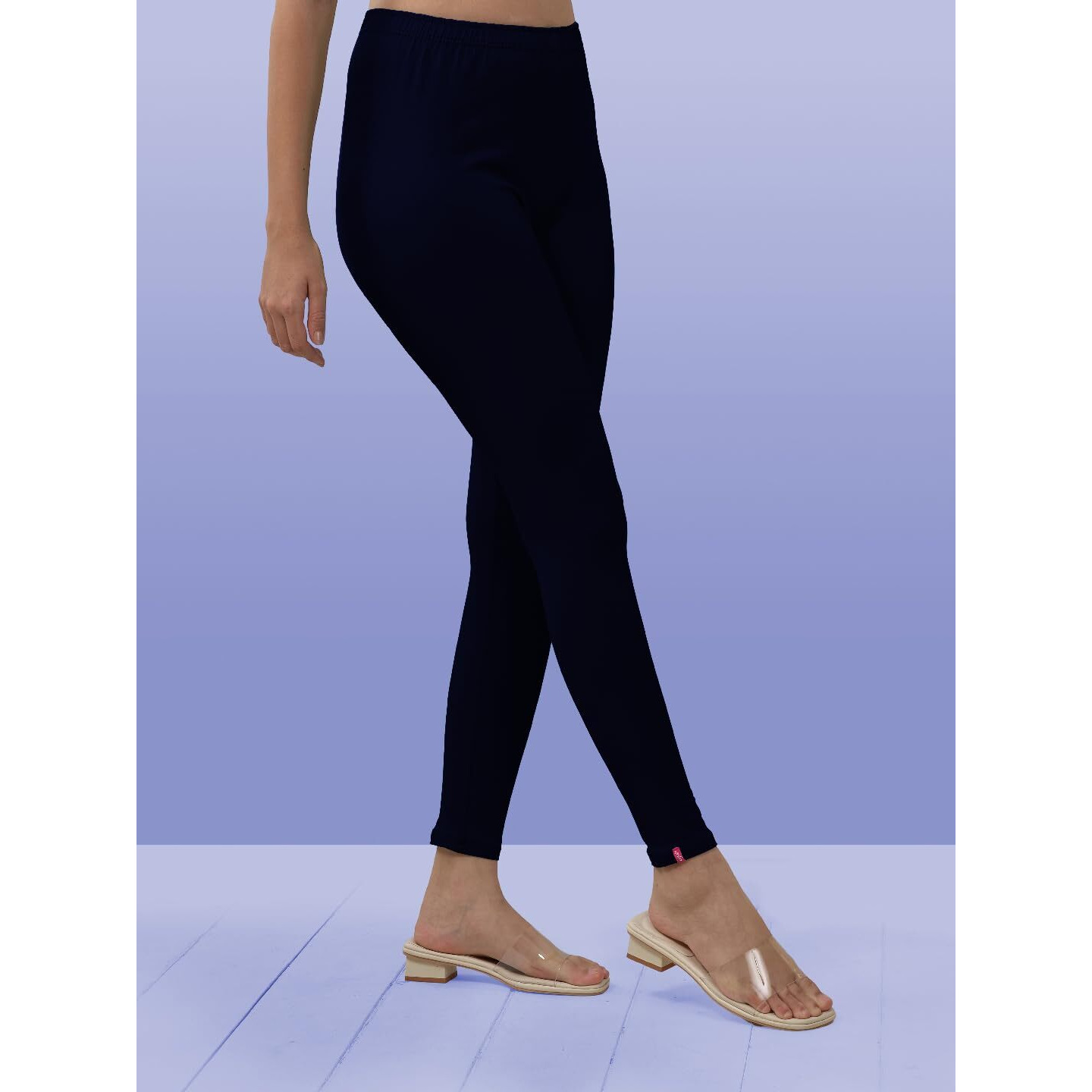 Lyra Women Solid Premium Cotton Ankle Length Leggings | Mid-Waist | Fashionwear