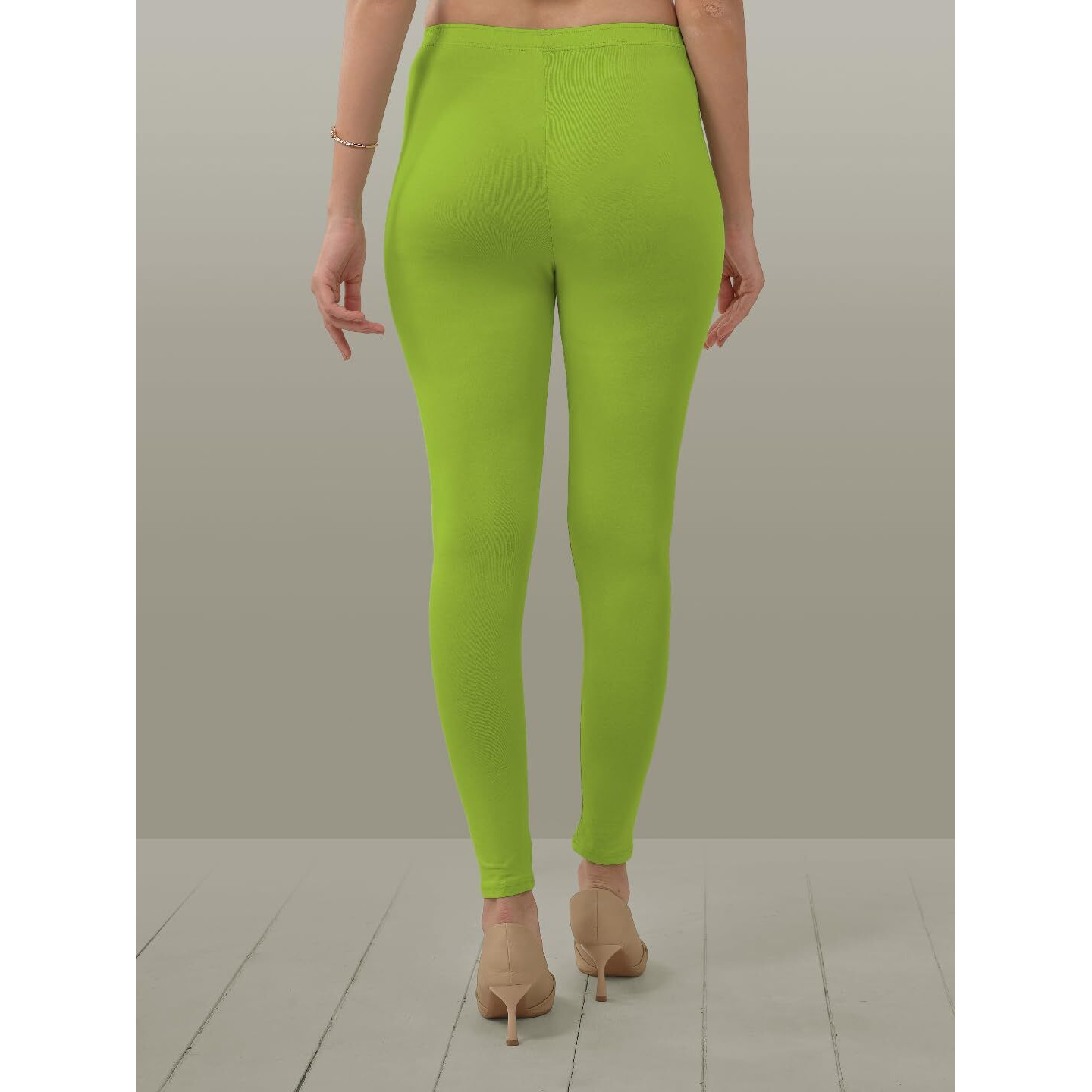 Lyra Women Solid Premium Cotton Ankle Length Leggings | Mid-Waist | Fashionwear