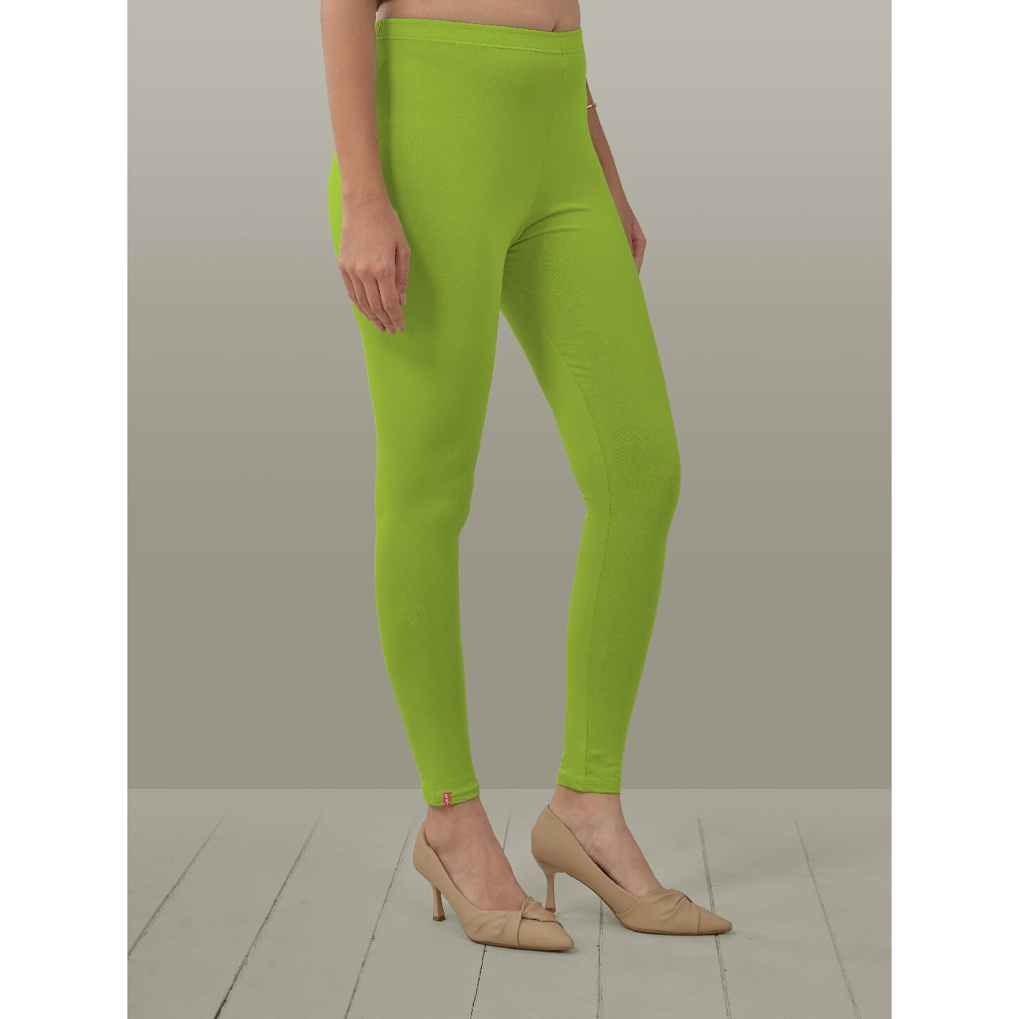 Lyra Women Solid Premium Cotton Ankle Length Leggings | Mid-Waist | Fashionwear