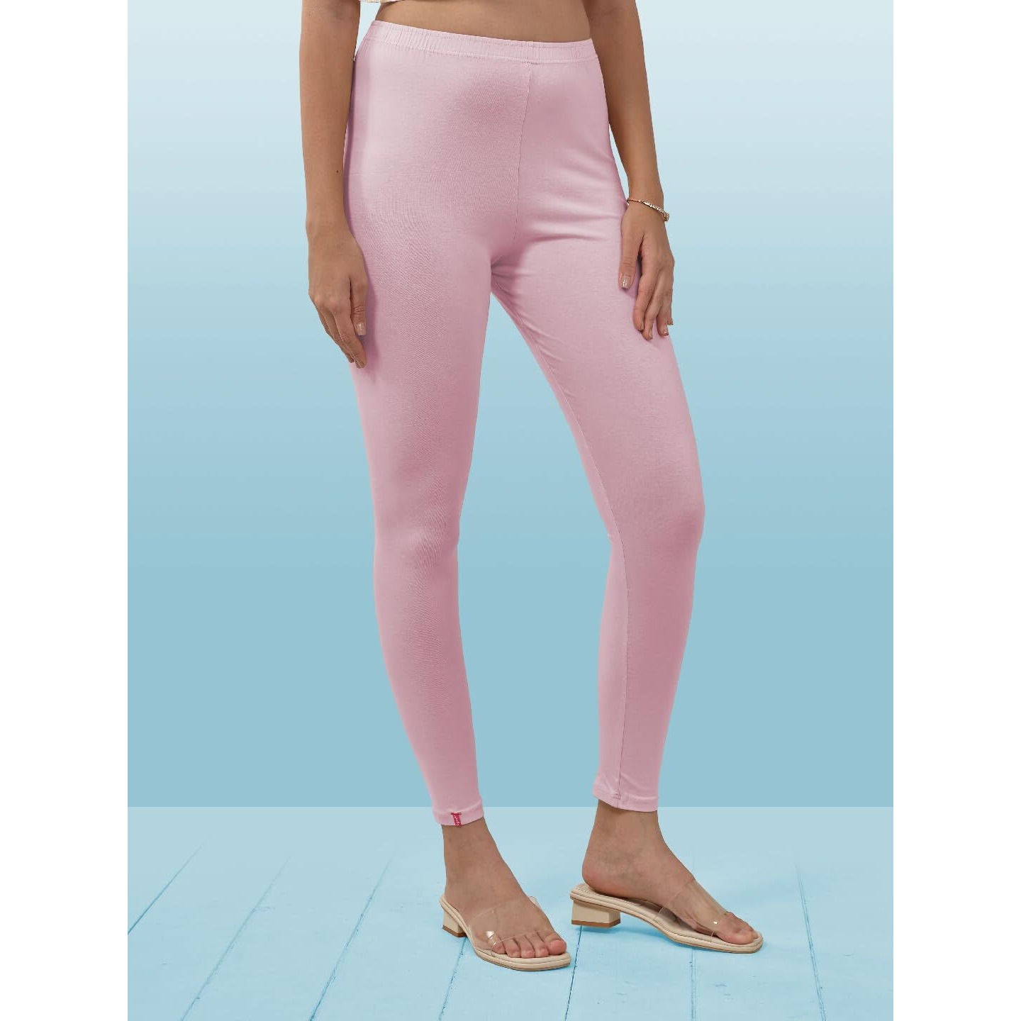 Lyra Women Solid Premium Cotton Ankle Length Leggings | Mid-Waist | Fashionwear