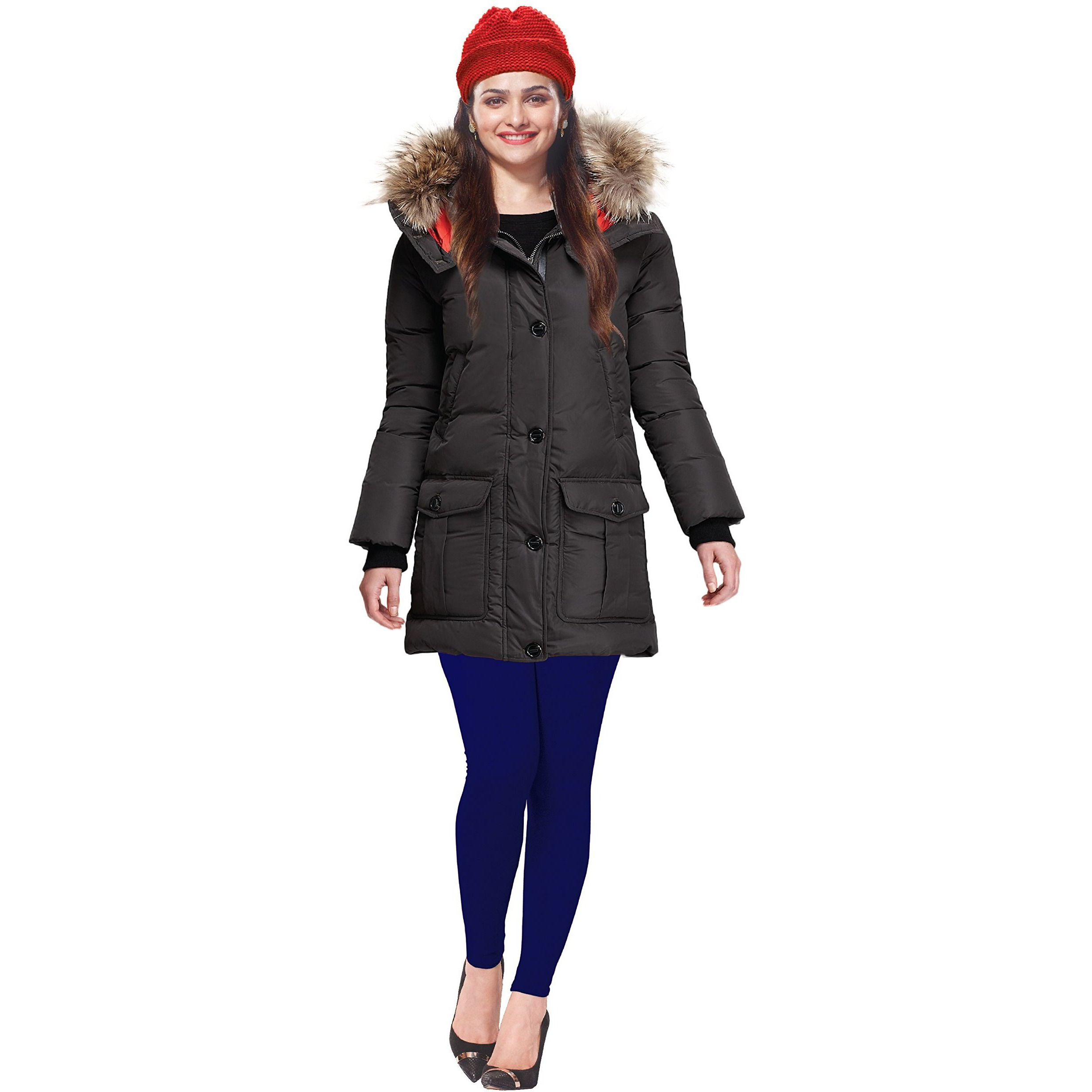 Lux Lyra Women's Stretch Fit Winter Leggings Wl_Fs_Royal Blue_L