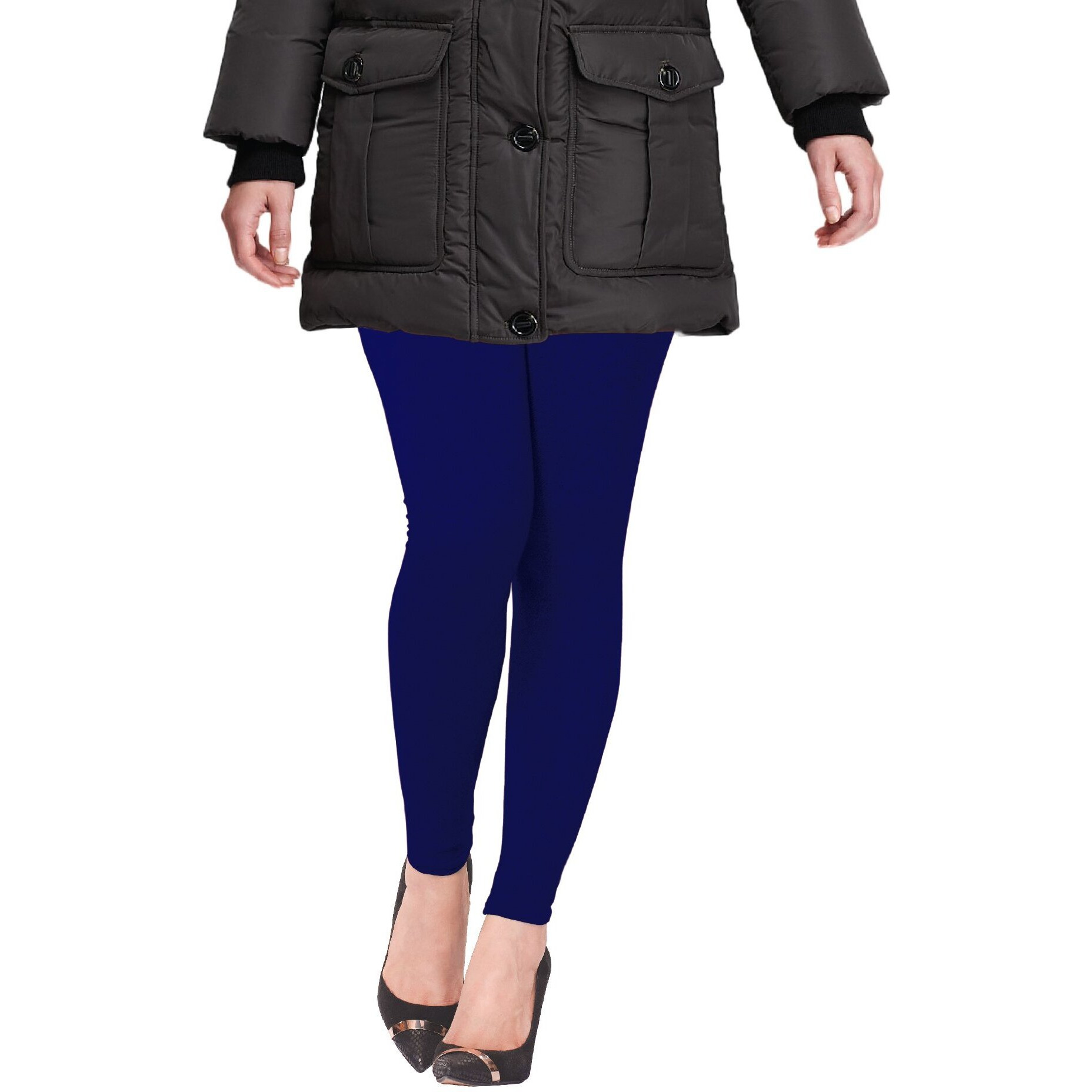 Lux Lyra Women's Stretch Fit Winter Leggings Wl_Fs_Royal Blue_L