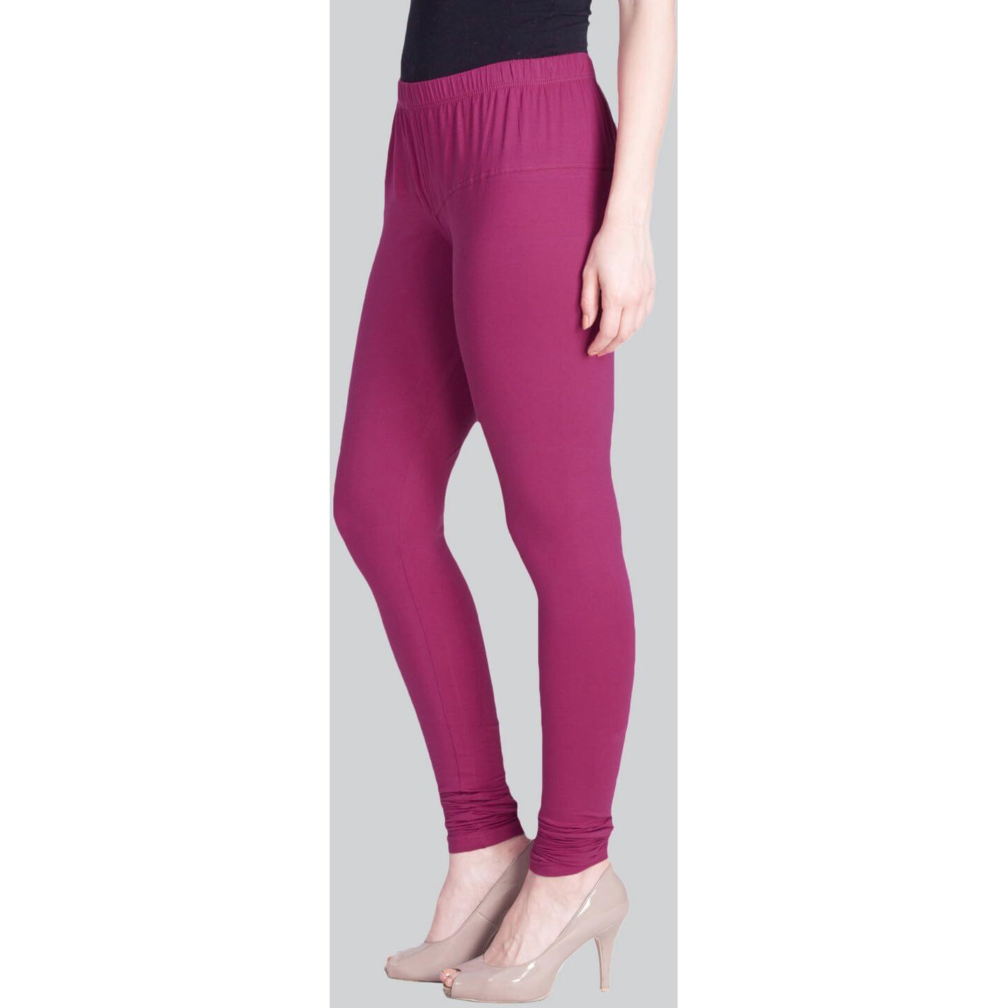 Lyra Women Solid Premium Cotton Ankle Length Leggings | Mid-Waist | Fashionwear Purple