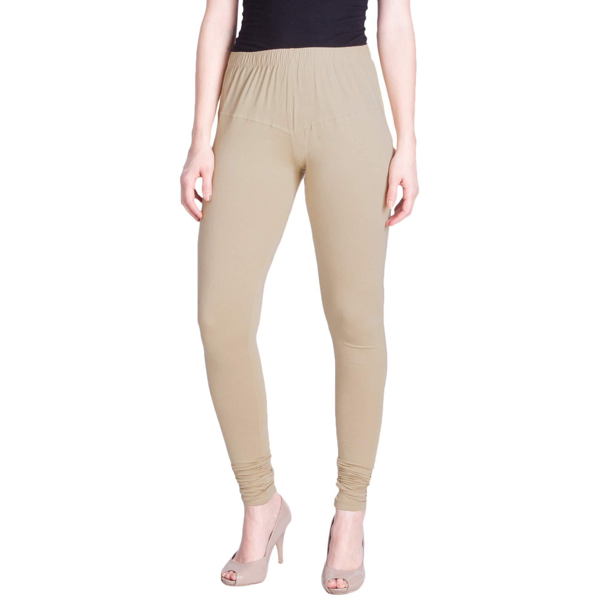 Lyra Women Solid Premium Cotton Churidar Leggings | Mid-Waist | Fashionwear
