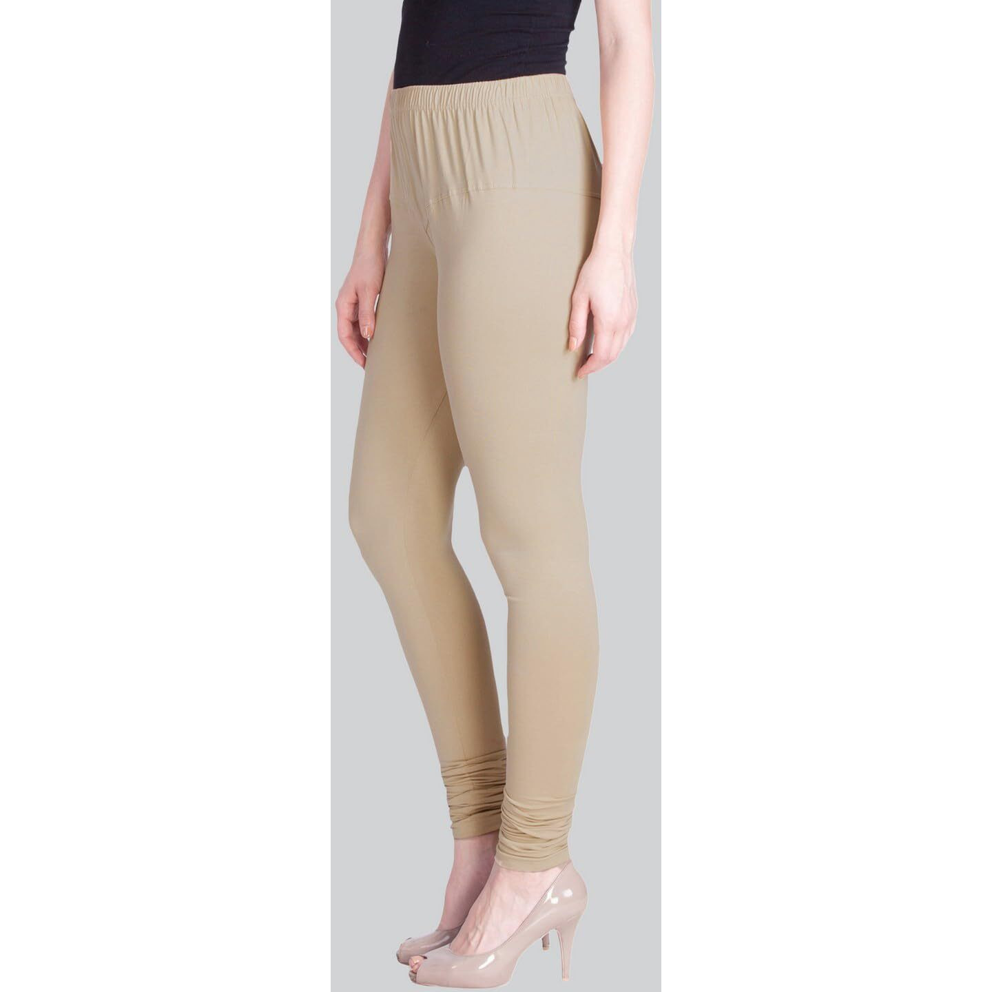 Lyra Women Solid Premium Cotton Churidar Leggings | Mid-Waist | Fashionwear