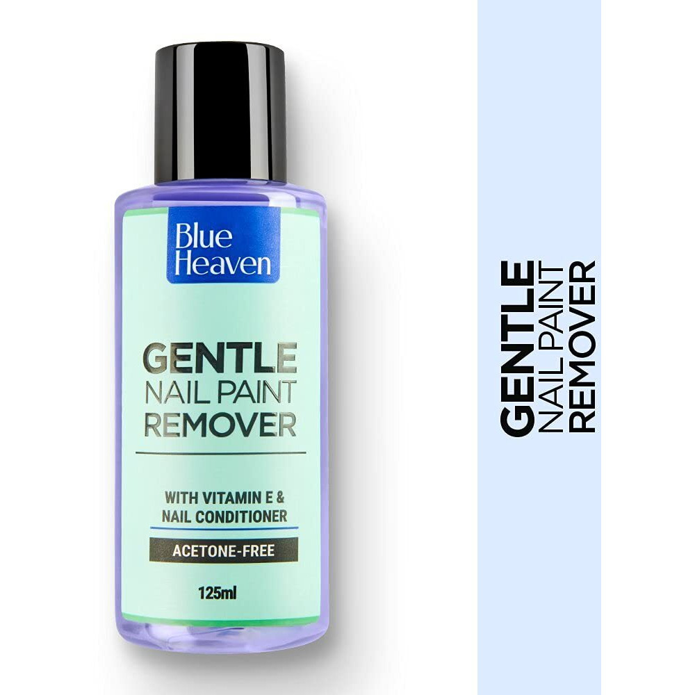Blue Heaven Gentle Nail Paint Remover, Infused With Vitamin E And Nail Conditioner, Acetone Free, Gentle Nail Polish Remover, 125Ml