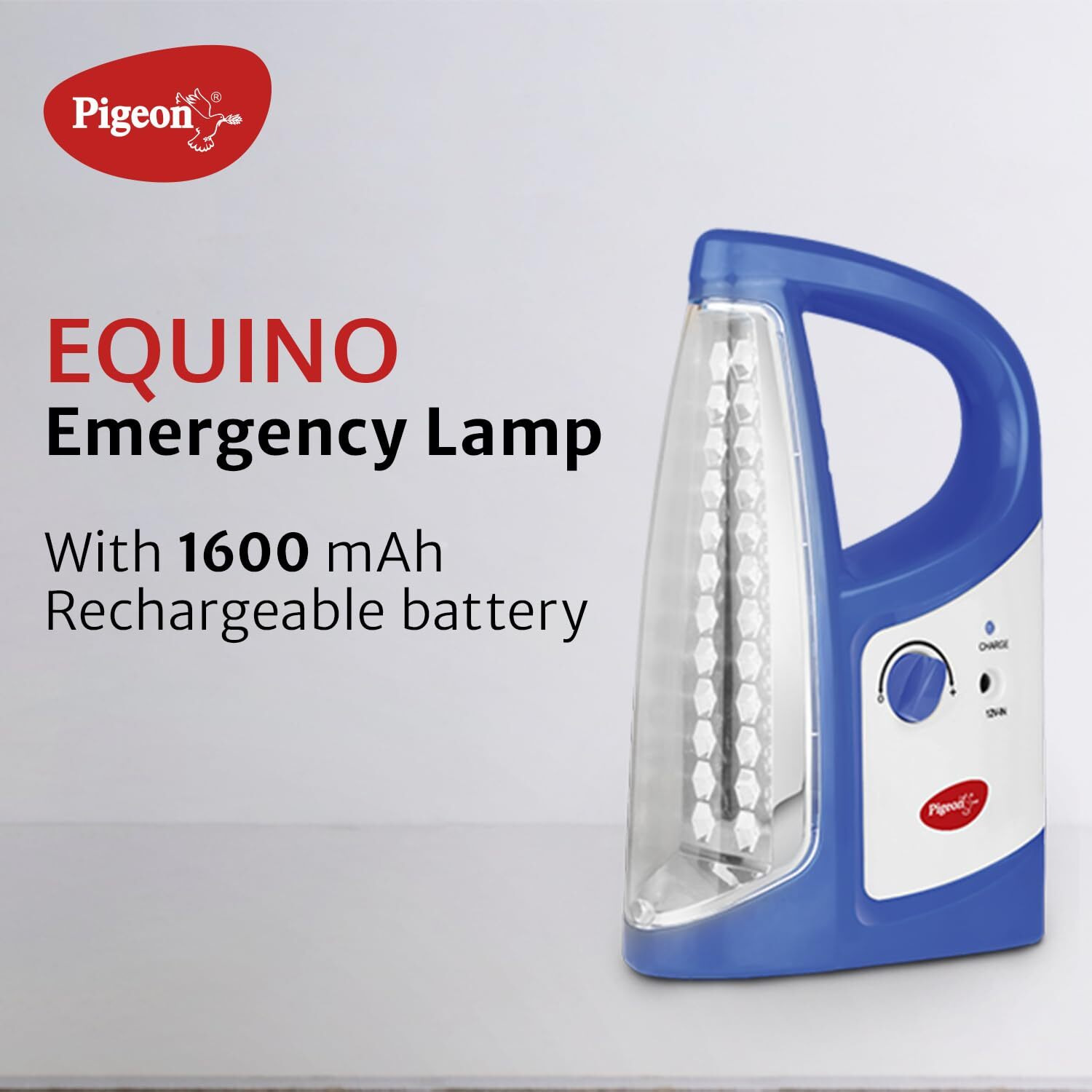 Pigeon By Stovekraft 12424 Equino Led Emergency Rechargeable Lamp With 1600 Mah And 50 Hours Backup (Blue)