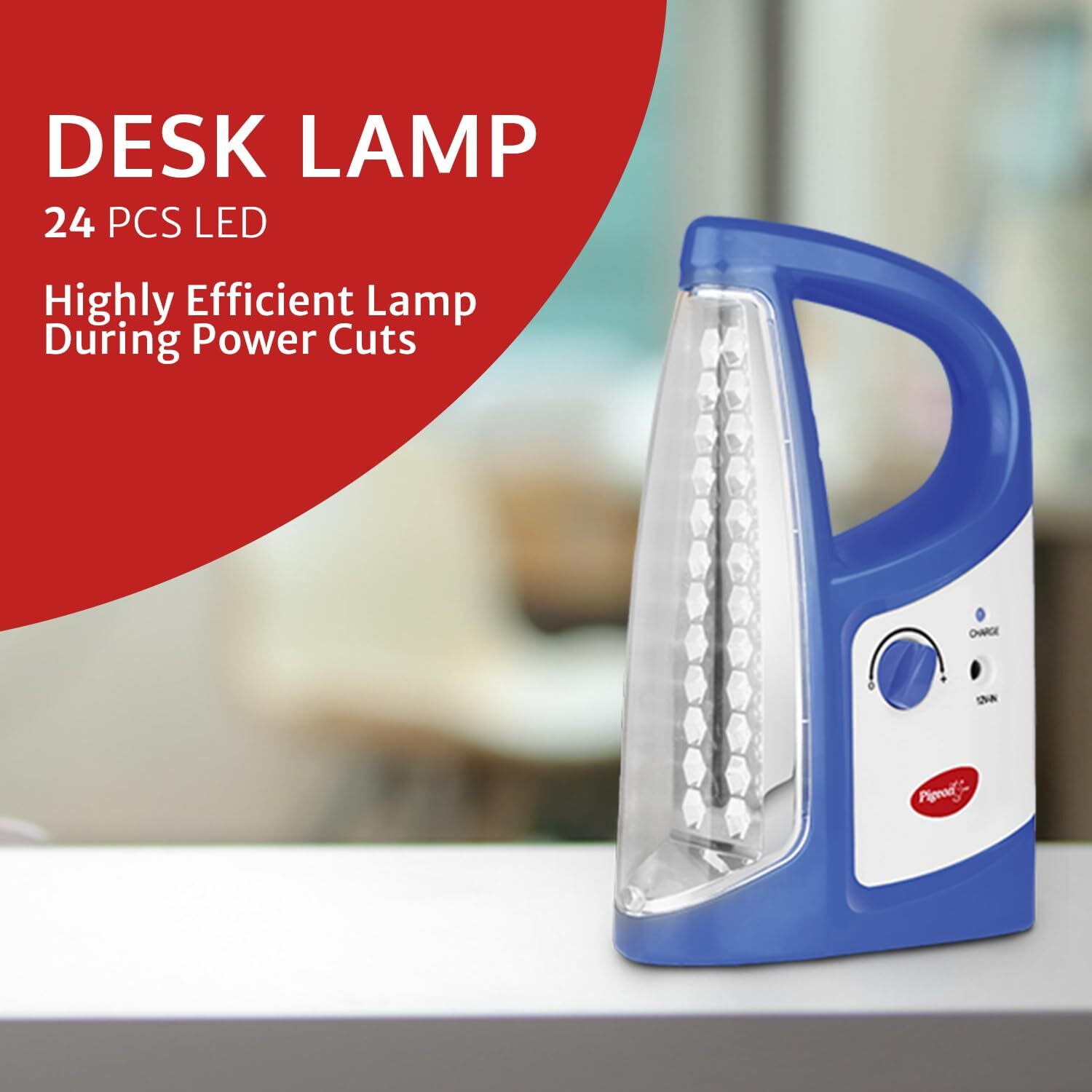 Pigeon By Stovekraft 12424 Equino Led Emergency Rechargeable Lamp With 1600 Mah And 50 Hours Backup (Blue)