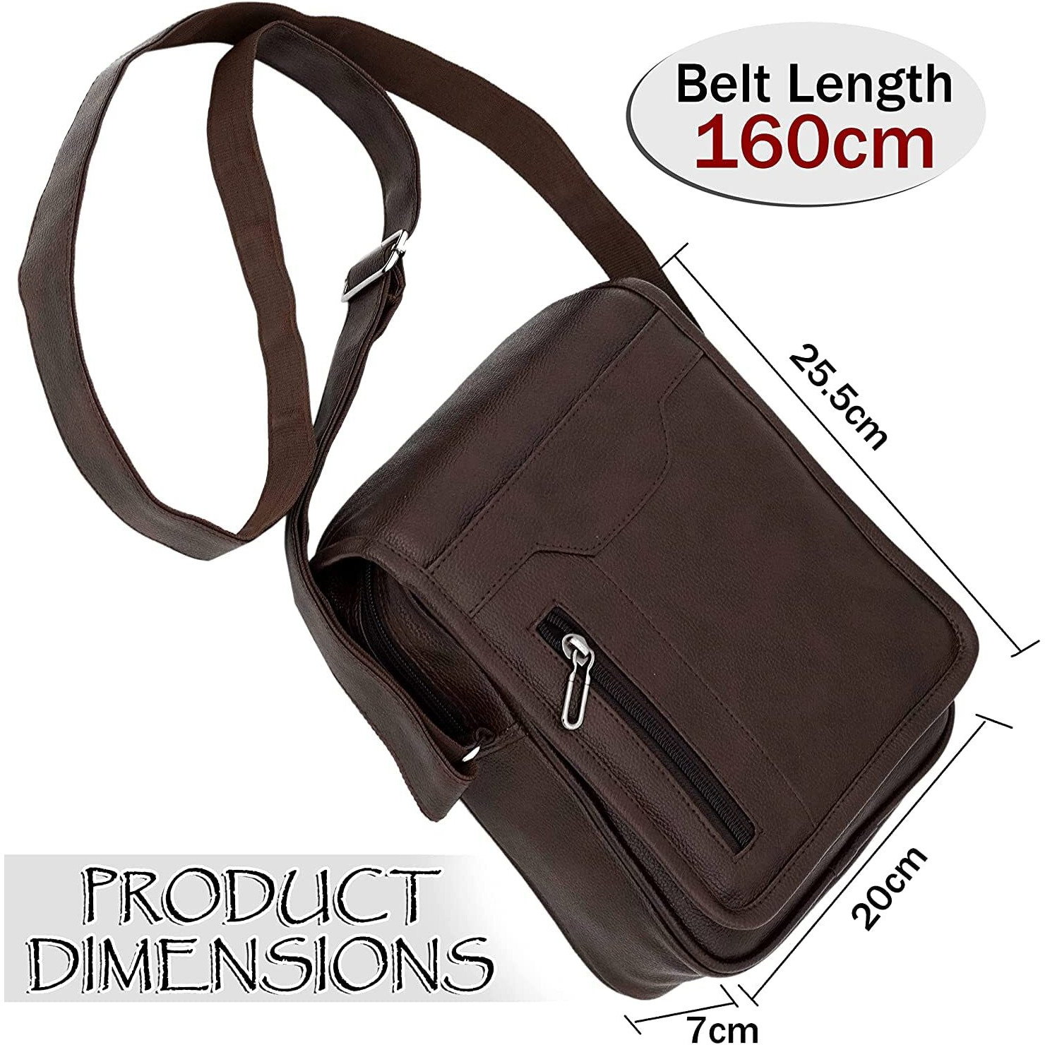 Storite Pu Leather Stylish Sling Messenger Bag For Men | Multipurpose Crossbody Bag With Adjustable Strap For Travel And Office Use - Darkbrown (25.5 X 7 X 20 Cm)