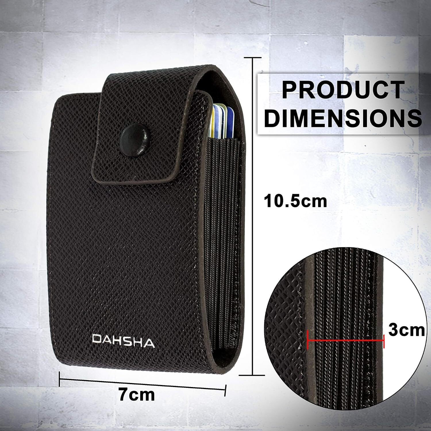 Storite 9 Slot Vertical Pu Leather Pocket Sized Credit Debit Atm Card Holder Wallet & 2 Money Pocket For Men & Women (Chocolate Dark Brown - 10.5 X 7 X 3 Cm)
