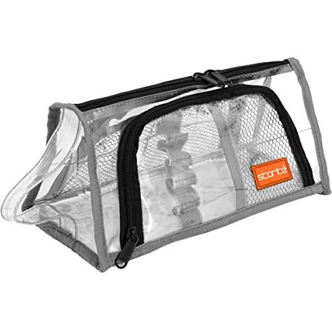 Storite Large Capacity Transparent Pencil Cases Bag With Handle, Portable Pen Pencil Bag, Case Cute Stationery Organizer Bag With Zipper For Students (24 X 11 X 12 Cm) (Transparent)