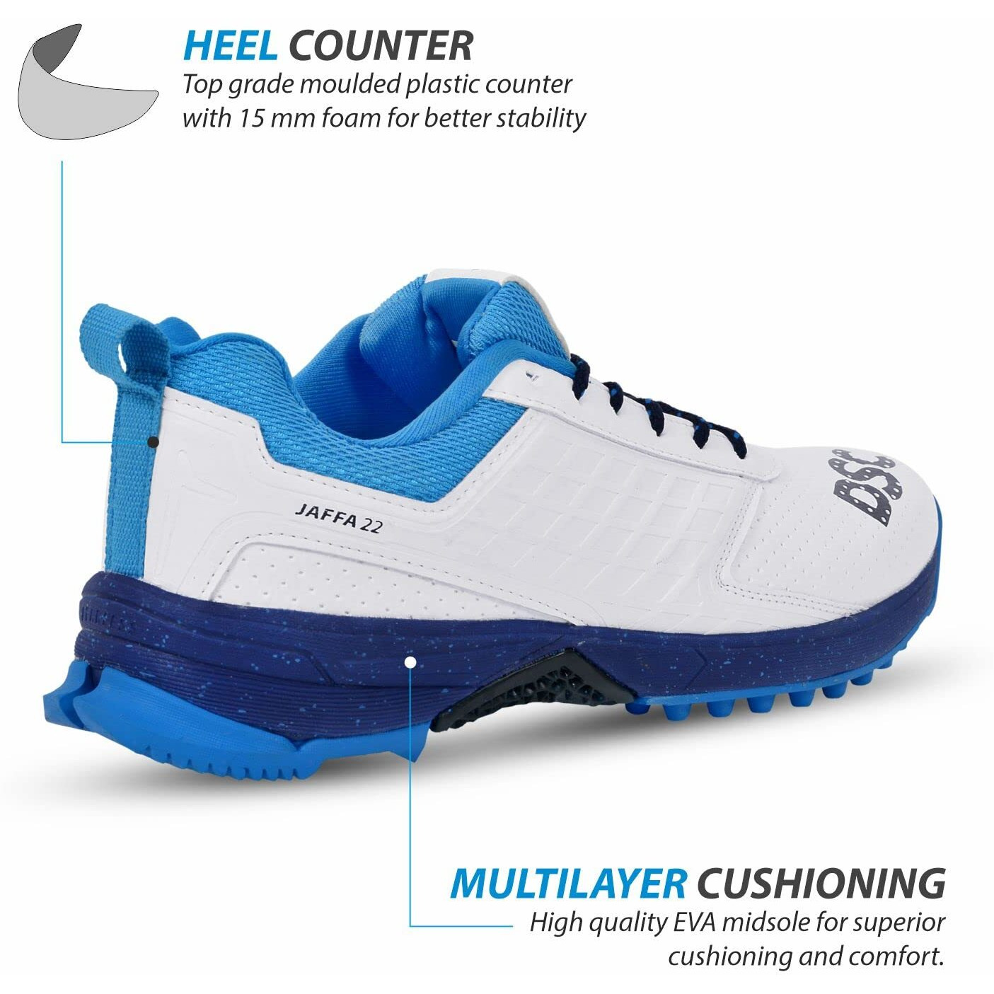 Dsc Jaffa 22 Cricket Shoes For Men And Boys Uk-5 White-Navy