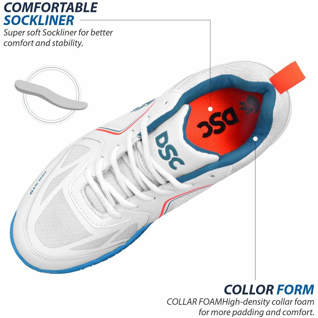 Dsc Men's Dbsb-Ot-1 Bolstr Orange/Turquoise Badmintion Shoes - 1 Uk