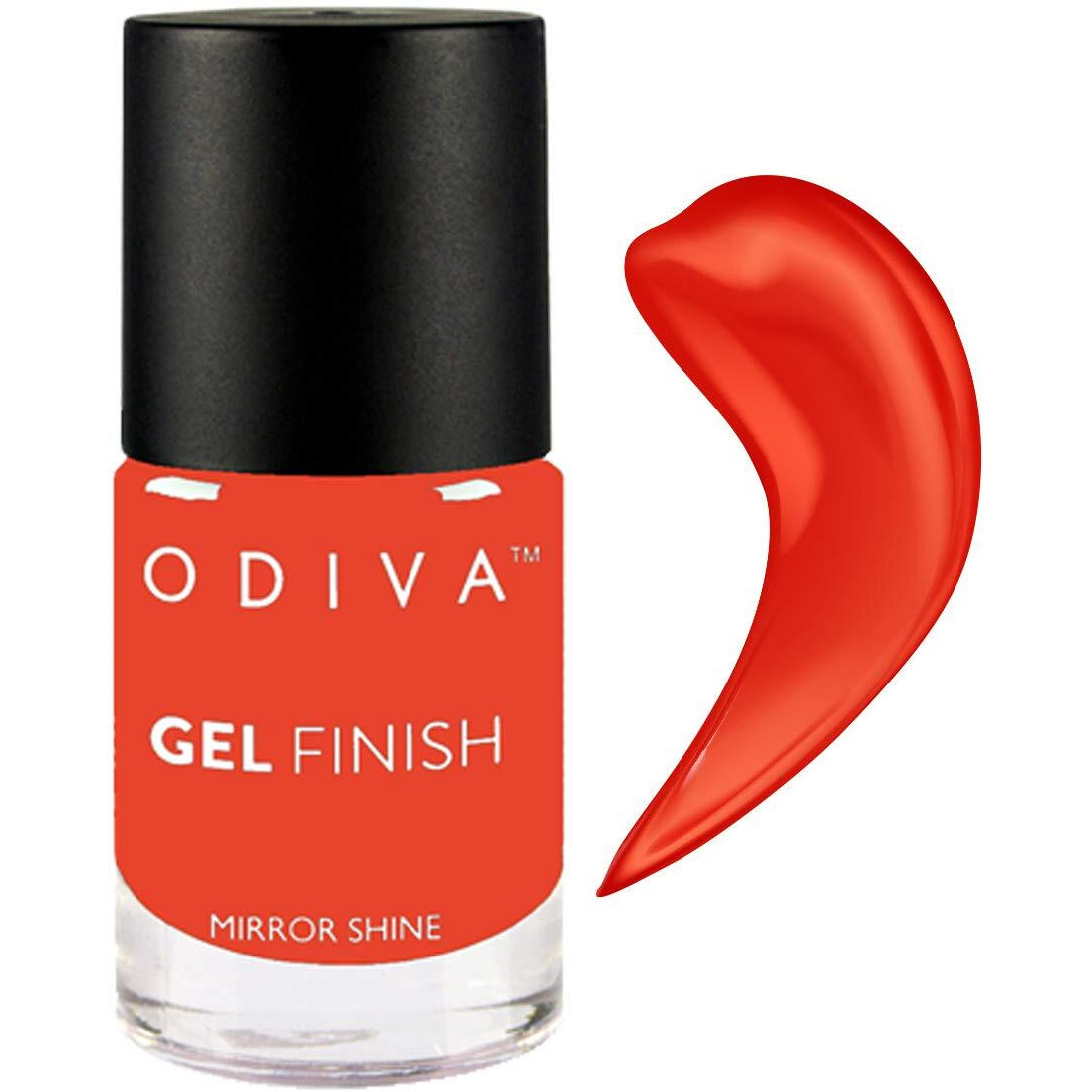 Odiva Gel Finish Nail Polish, Quick Drying, Long Lasting, Chip Resisting Formula With High Shine & Full Coverage, 11 Ml (02 Orange Blossom(Orange))