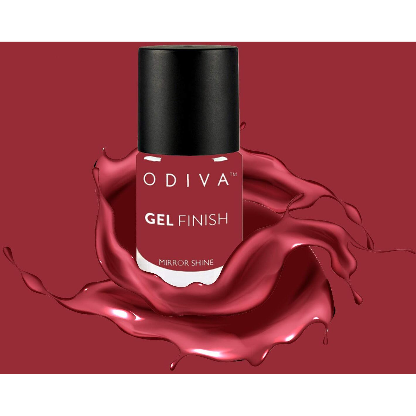Odiva Gel Finish Nail Polish No Toxin Glossy Nail Lacquer, Long Lasting, Chip Resistant, Vegan, Quick Dry & Cruelty-Free Nail Paint 11 Ml (04 Berry Crush(Red))