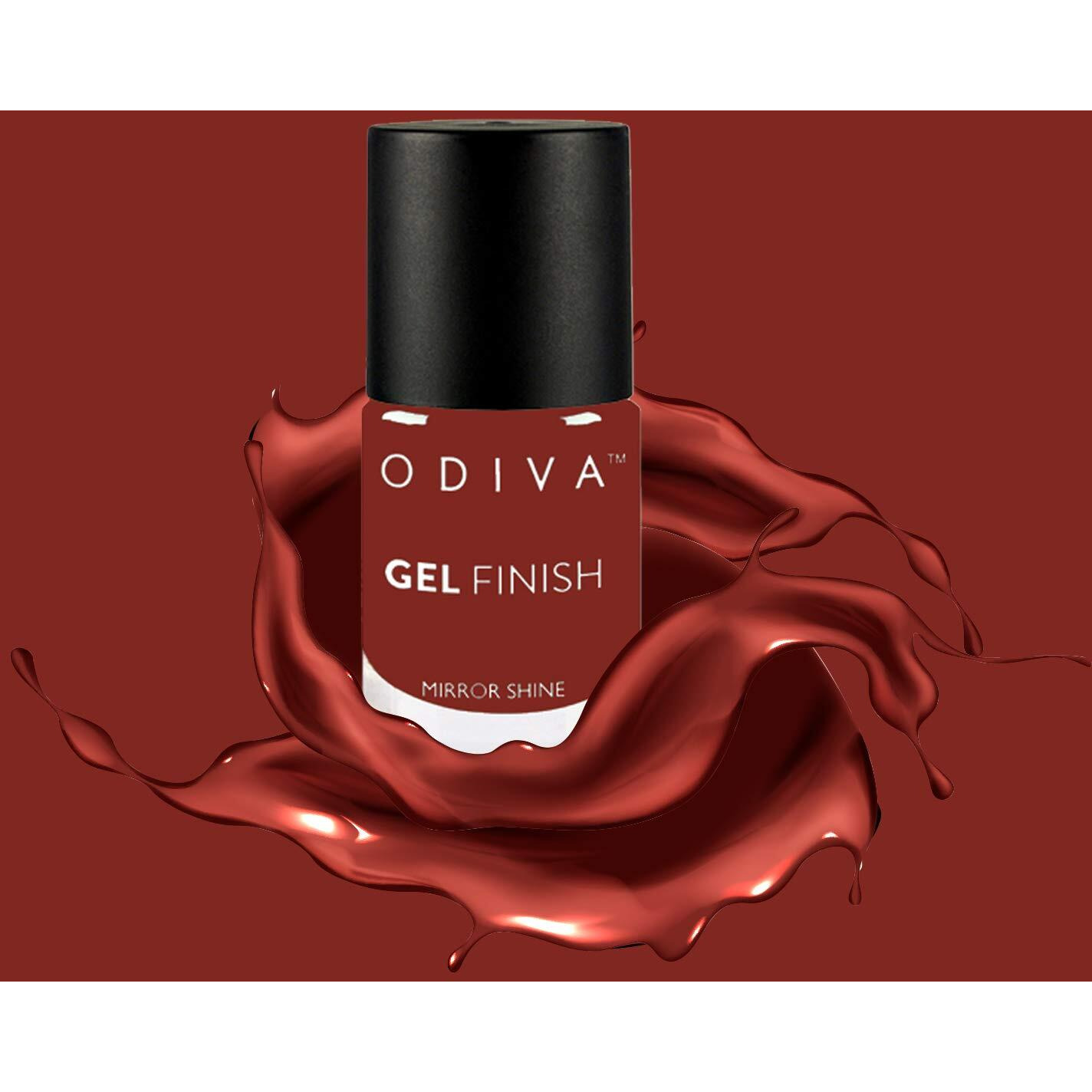 Odiva Gel Finish Nail Polish | Dries In 45 Seconds |Chip-Resistant | Glossy Finish | High Shine | Nail Polish For Women 11 Ml (5 Scarlet Ribbons(Red))