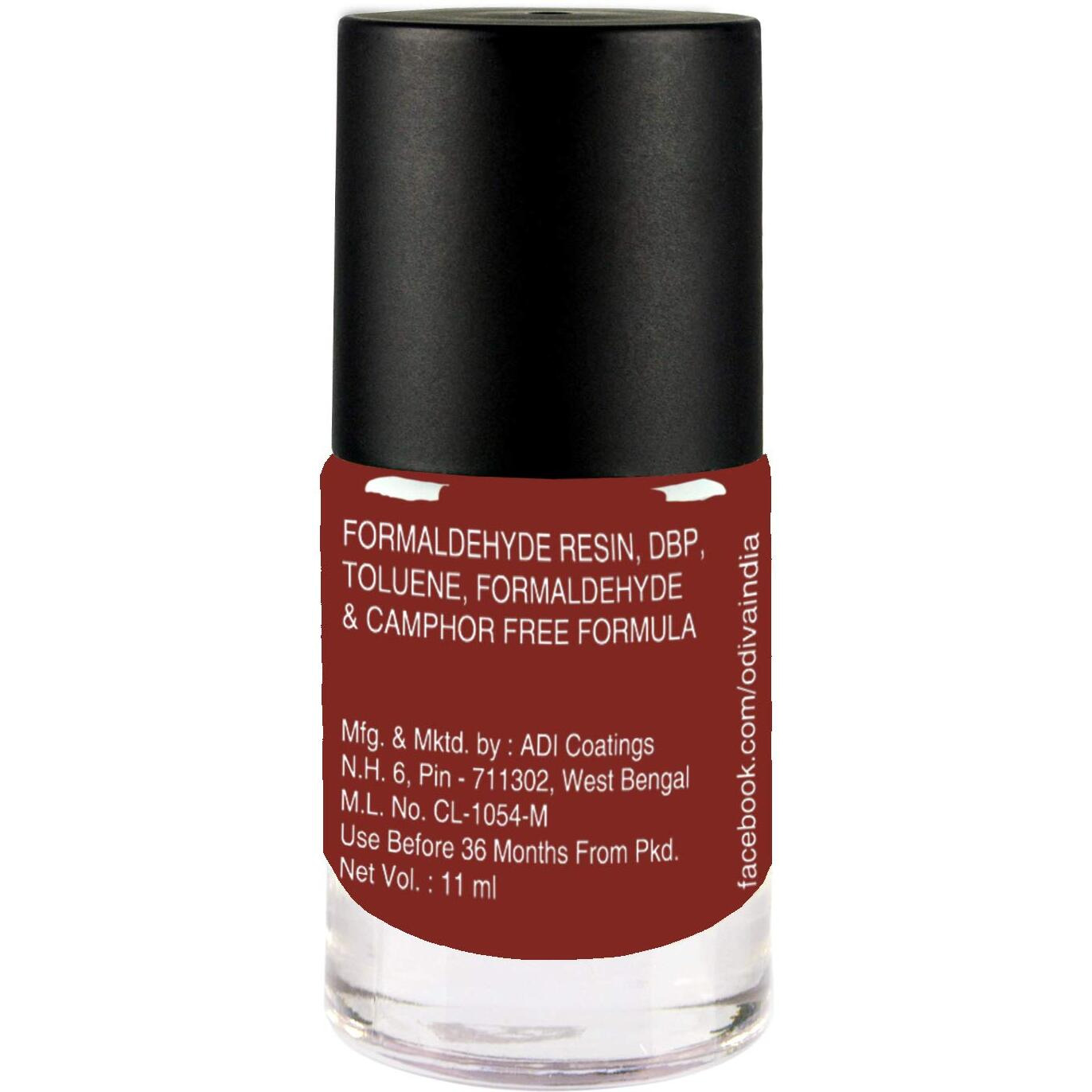 Odiva Gel Finish Nail Polish | Dries In 45 Seconds |Chip-Resistant | Glossy Finish | High Shine | Nail Polish For Women 11 Ml (5 Scarlet Ribbons(Red))