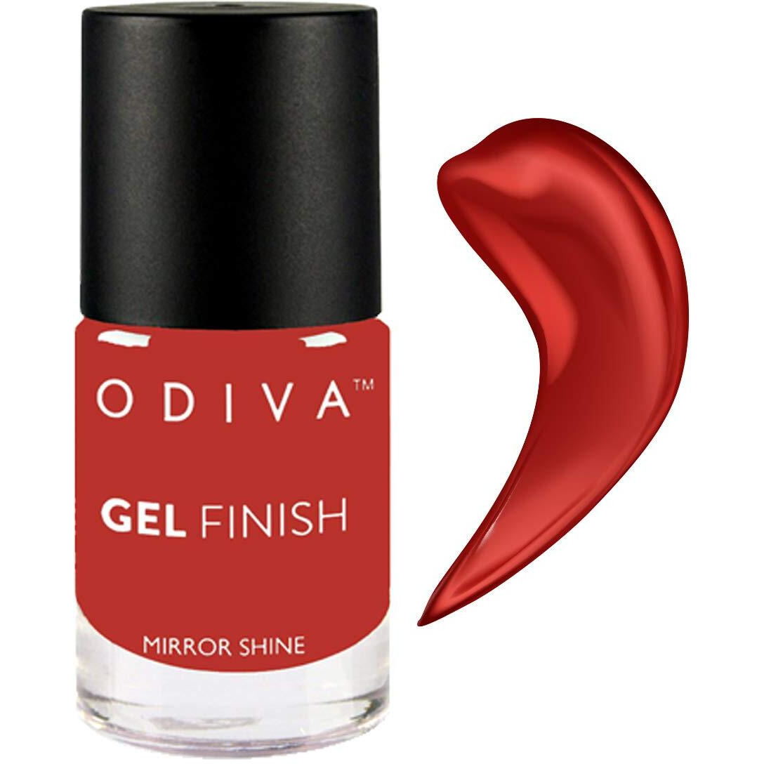 Odiva Gel Finish Nail Polish Super Glossy Finish, Non-Chipping, Quick Drying Nail Polish, 11 Ml (006 Tropical Paradise(Red))
