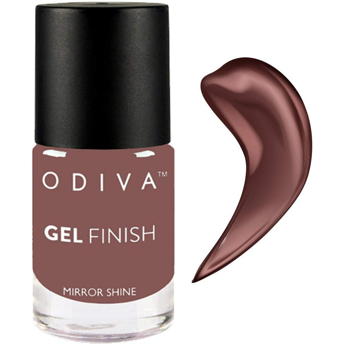 Odiva Gel Finish Nail Polish, Glossy Finish, Long Lasting Nail Paint | Chip Resistant, Quick Drying Nail Polish, 11 Ml (015 Choco Pie Dip (Light Brown))