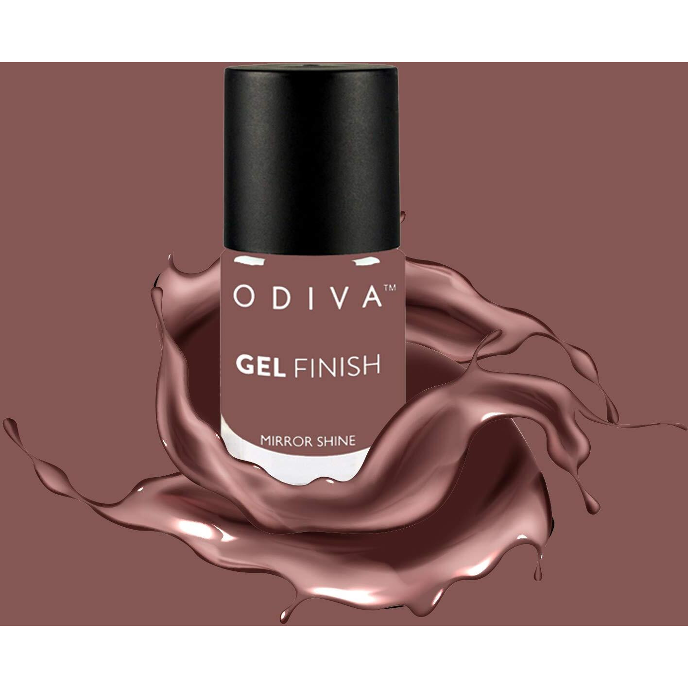 Odiva Gel Finish Nail Polish, Glossy Finish, Long Lasting Nail Paint | Chip Resistant, Quick Drying Nail Polish, 11 Ml (015 Choco Pie Dip (Light Brown))