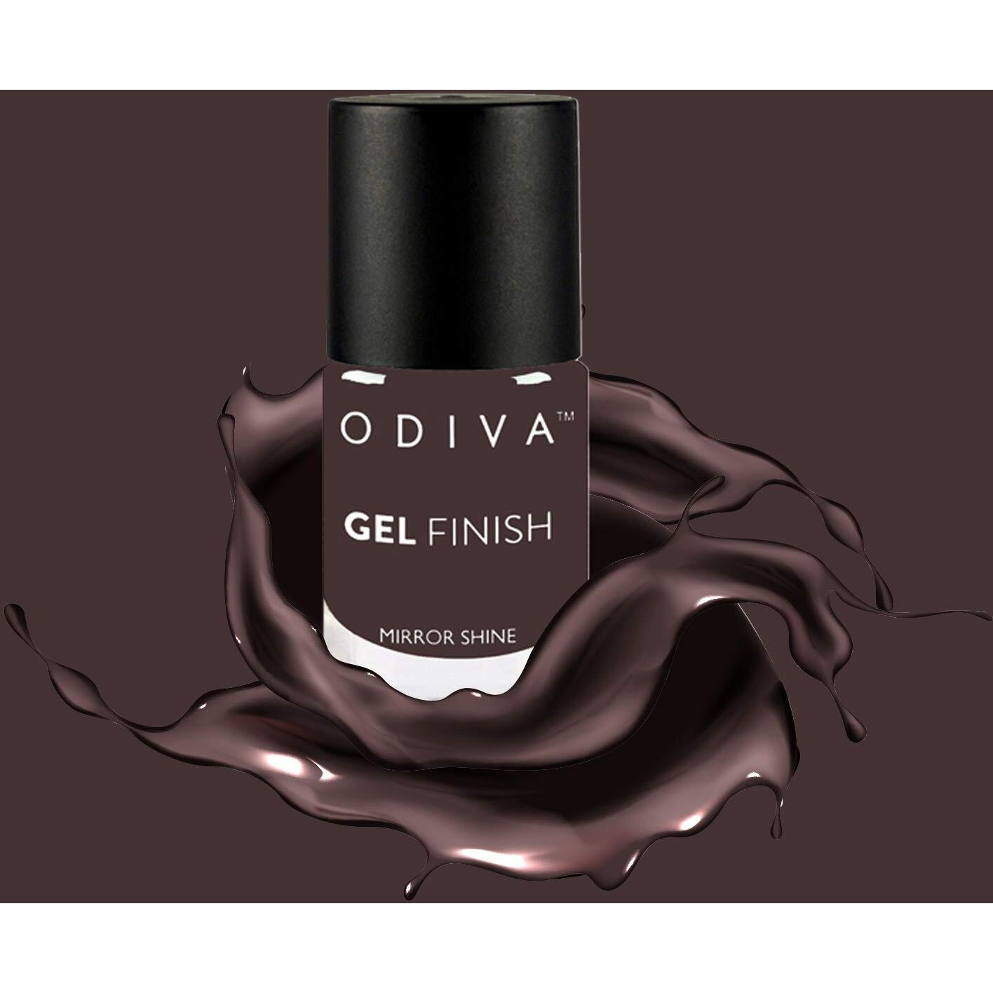 Odiva Gel Finish Nail Polish, High Shine Nail Polish, High Coverage And Shine, Classy Look, Chip-Resistant Formula, Nail Paint 11 Ml (016 Coco Paradise (Brown))
