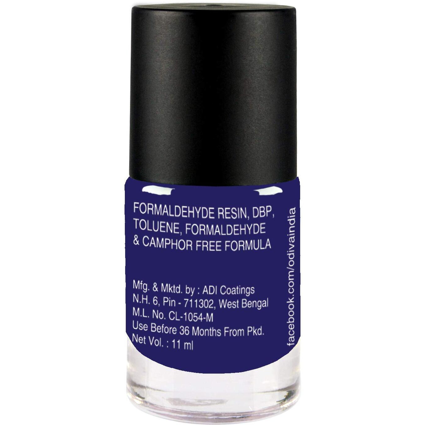 Odiva Gel Finish Nail Polish, Quick Drying Nail Polish, Glossy Gel Finish & Long Lasting, 11 Ml (Spectrum Indigo,Blue)