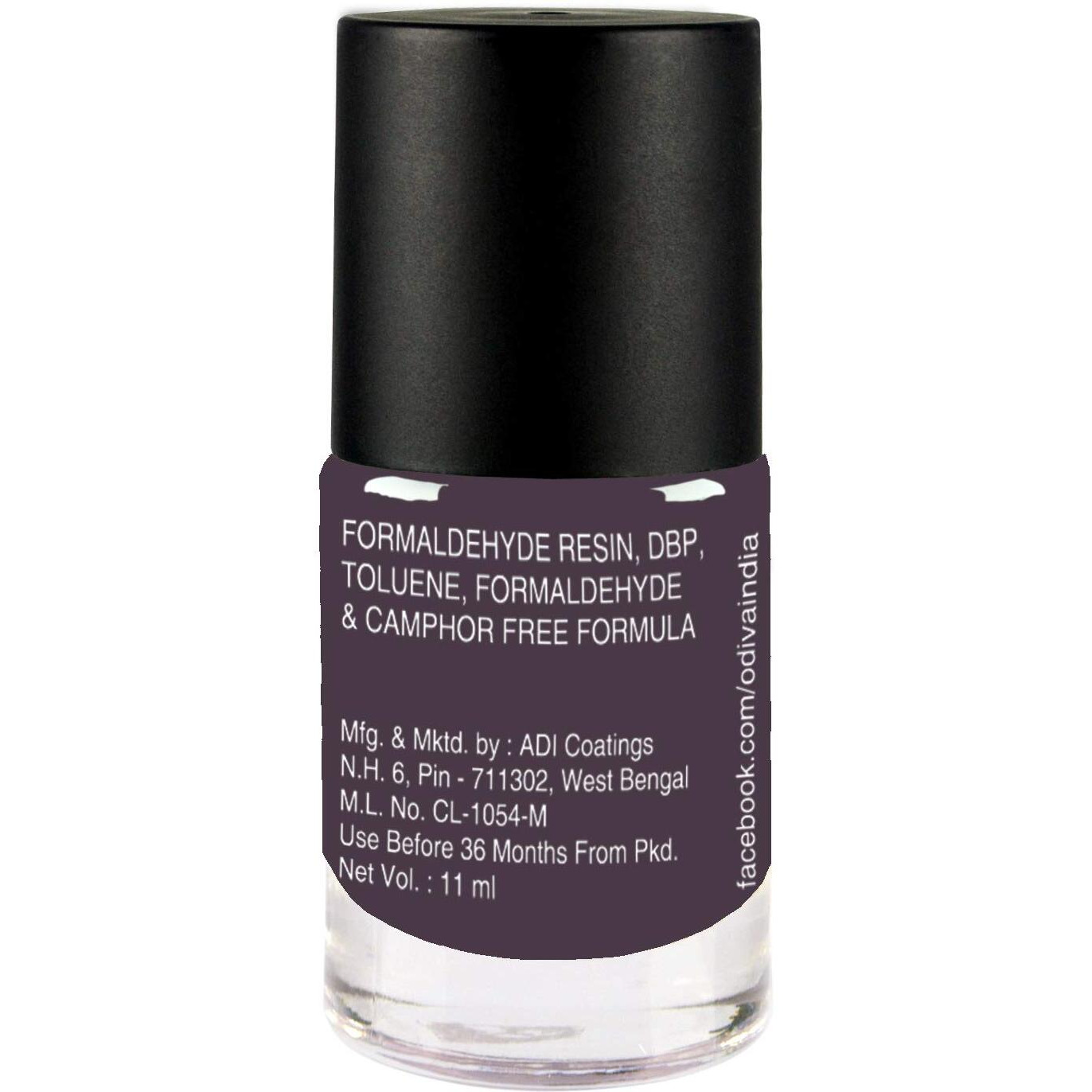 Odiva Gel Finish Nail Polish, Chemical Free Formula Quick Dry, Glossy Finish And Long Lasting Nail Paint 11 Ml (023 Warmed Wine (Purple))