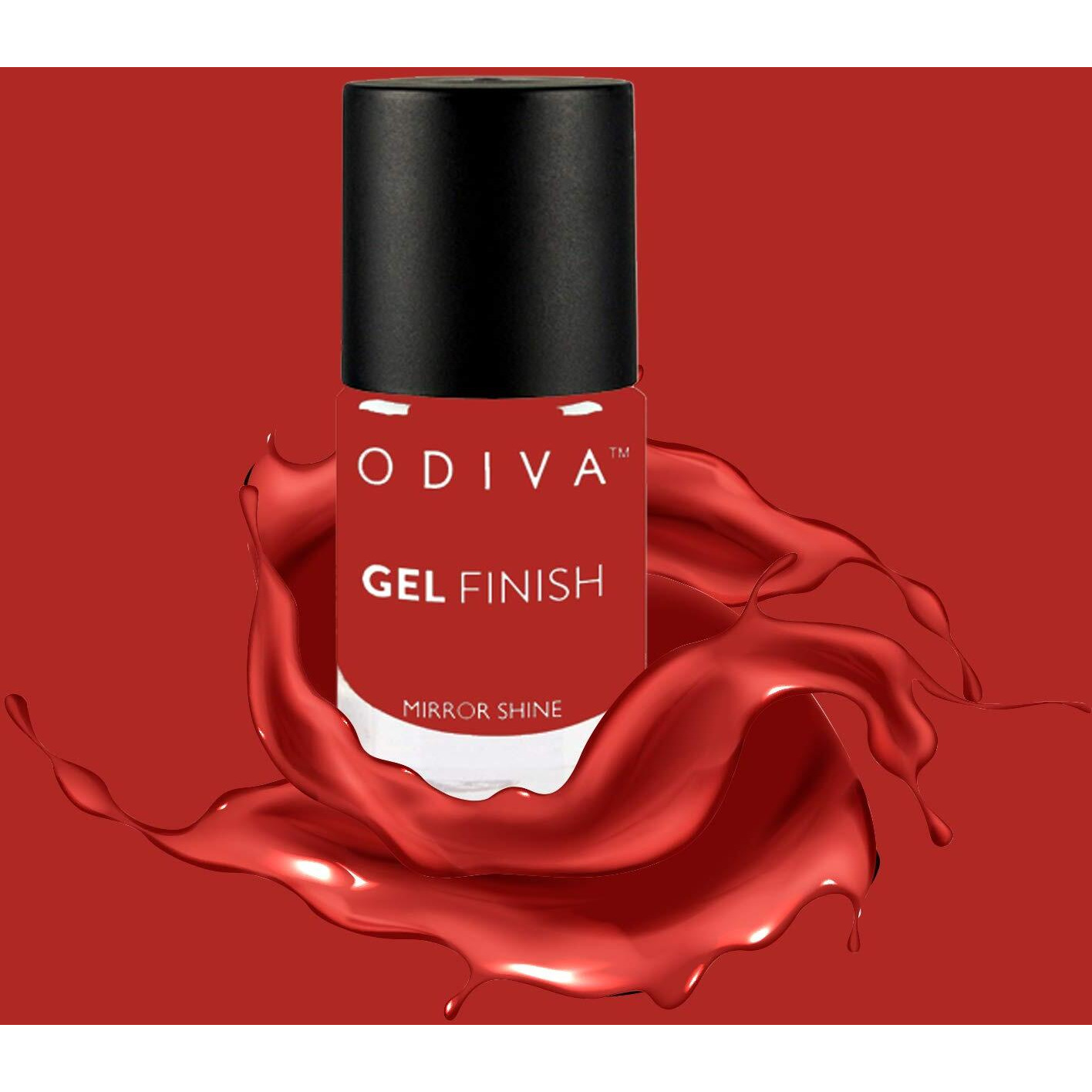 Odiva Gel Finish Nail Polish Quick Drying, Metallic Finish, Long Lasting, Chip Resisting Formula With High Shine & Full Coverage, 11 Ml (028 Fiery Red (Dark Red))