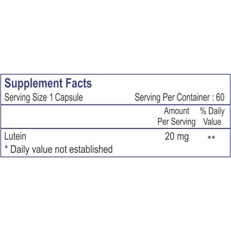 Healthvit Lutein 20Mg Nutrition For Eye And Vision | Support Eye Health | Promotes Maculuar Health | Provides Free Radical Protection | Vegan And Gluten Free | 60 Capsules