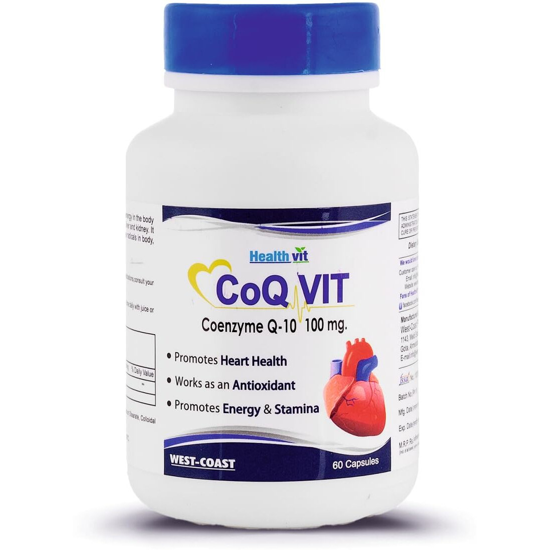 Healthvit High Absorption Co-Qvit Coenzyme Q10 100Mg Powerful Antioxidant, High Strength, Supports Immunity, Heart Health, Brain Function & Boosts Cellular Energy | 60 Tablets