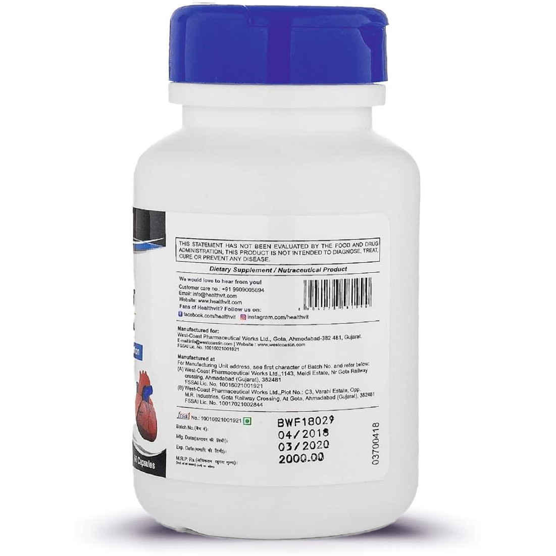 Healthvit High Absorption Co-Qvit Coenzyme Q10 100Mg Powerful Antioxidant, High Strength, Supports Immunity, Heart Health, Brain Function & Boosts Cellular Energy | 60 Tablets