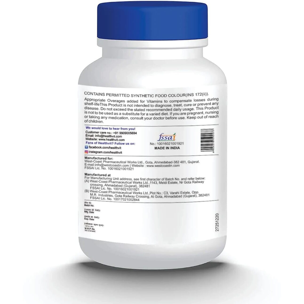 Healthvit Jointneed-Gcm With Glucosamine, Magnesium, Chondroitin, Calcium & Vitamin D Ideal For Bone, Muscle Health & Joint Support Of Men & Women - Tablets 60 Count