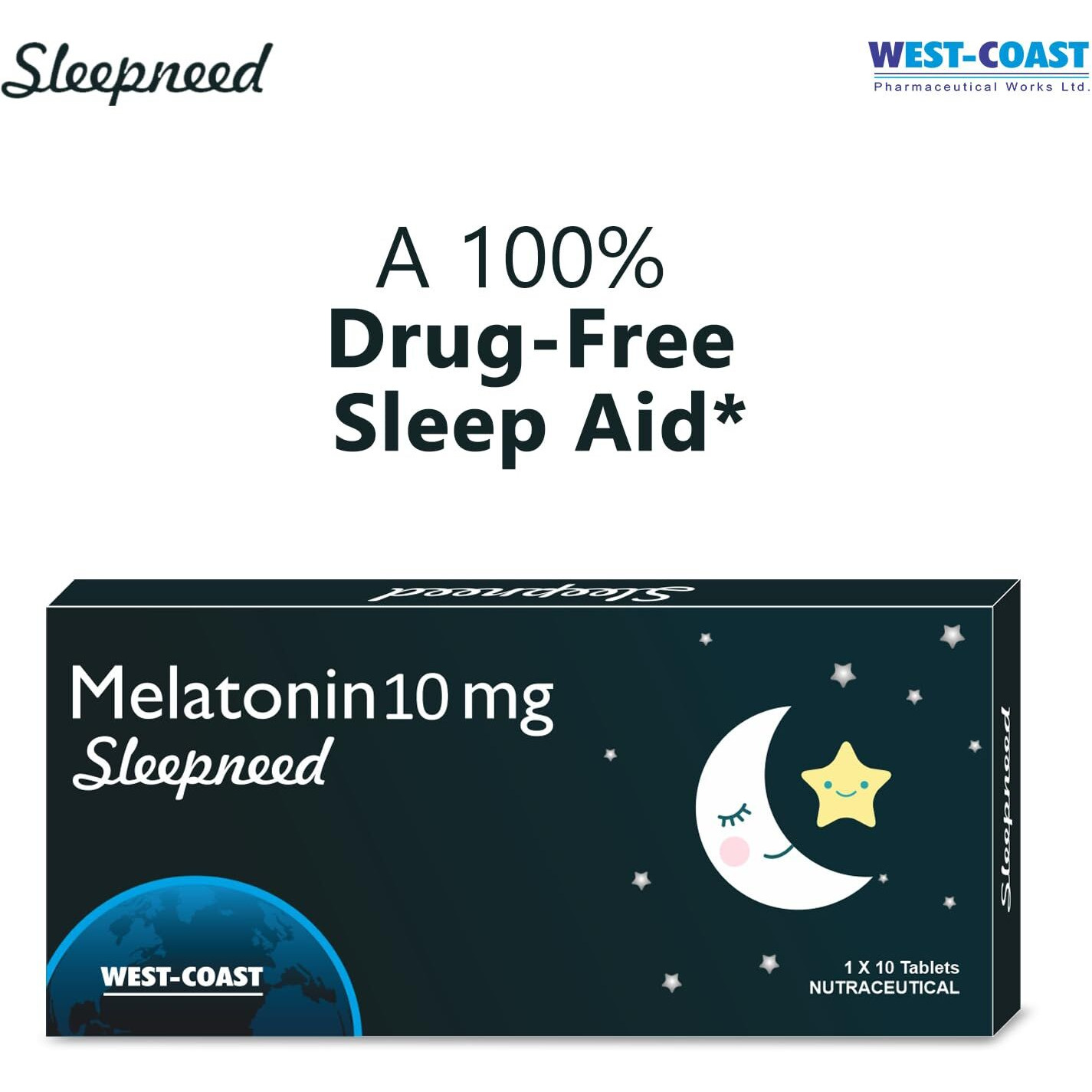 The West Coast Sleepneed Melatonin 10Mg | Formulated To Promote Peaceful Sleep | Advanced Sleep Support | Stay Asleep Longer, Easy To Take, Faster Absorption - 10 Tablets