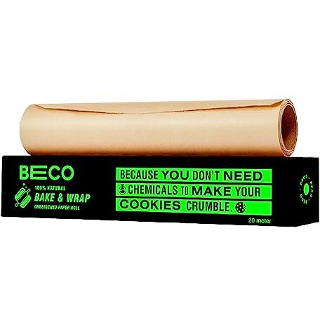 Beco Eco-Friendly Baking & Wrapping Paper, 11 Inch X 20 Meter Roll, Pack Of 1, 100% Bamboo Pulp & Chemical Free Parchment & Cooking Paper