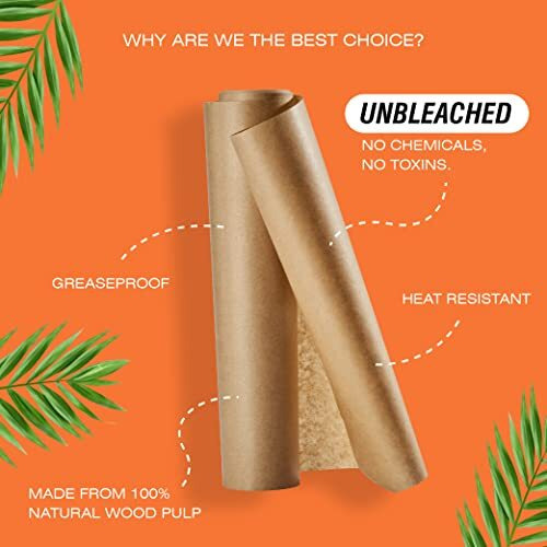 Beco Eco-Friendly Baking & Wrapping Paper, 11 Inch X 20 Meter Roll, Pack Of 1, 100% Bamboo Pulp & Chemical Free Parchment & Cooking Paper