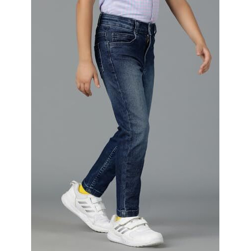 Tales & Stories Boys Blue Elastane Jeans (T198010-13-14-Db_Blue_13-14 Years)