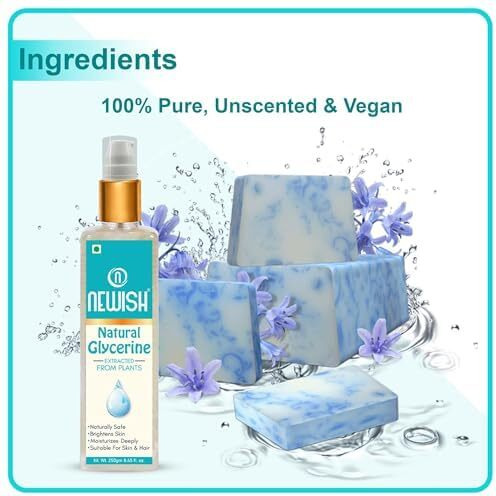 Newish Beauty And Skin Care Glycerine | Pure & Unscented Glycerine |100% Pure & Natural Glycerine Liquid For Face And Skin Care - Set Of 1-250Ml