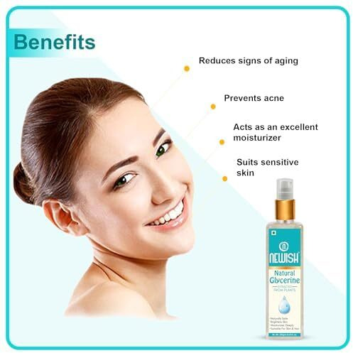 Newish Beauty And Skin Care Glycerine | Pure & Unscented Glycerine |100% Pure & Natural Glycerine Liquid For Face And Skin Care - Set Of 1-250Ml