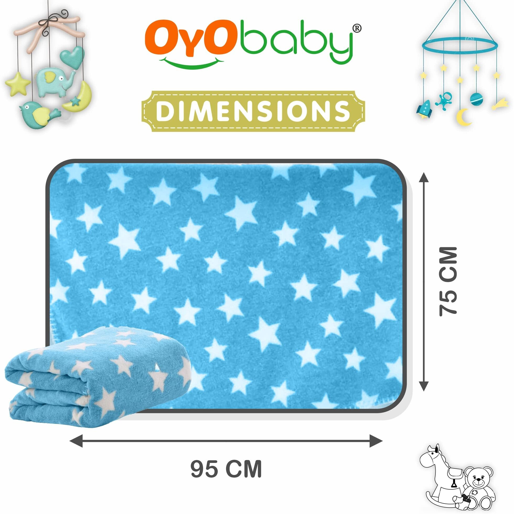 Oyo Baby New Born Super Soft Baby Blanket Wrapper Blanket For Babies (100 X 75 Cm) Star Pink, Fleece, Lightweight All Season | 0-24 Months | Sleeping Bag | Nursing Baby Gifts