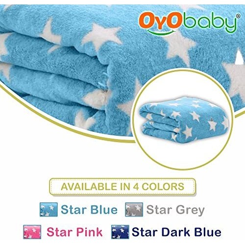 Oyo Baby New Born Super Soft Baby Blanket For Baby (100Cm X 75Cm, Star Grey, Fleece, Lightweight) All Season | 0-24 Months | Sleeping Bag | Nursing Baby Gifts