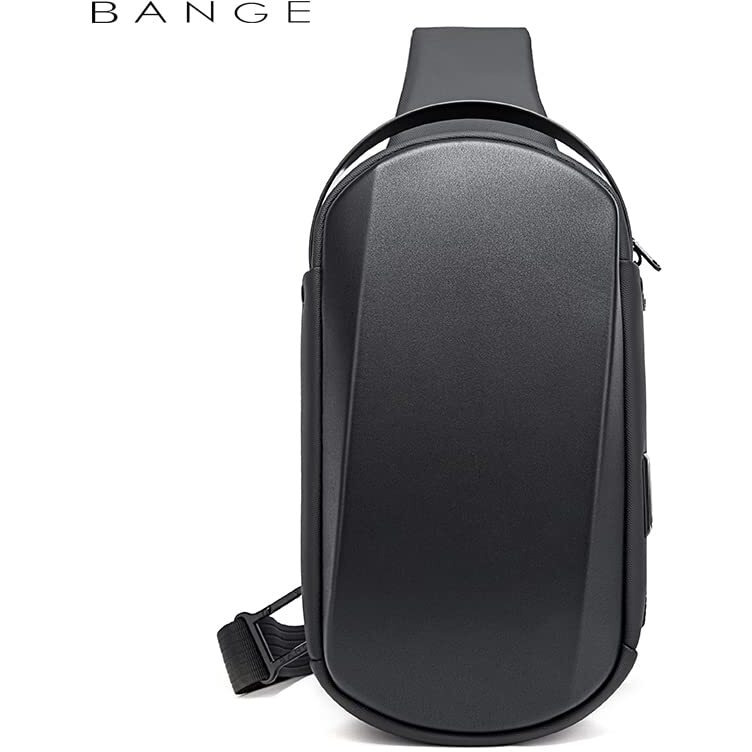 Red Lemon Bange Waterproof Tpu Unisex Travel Crossbody Sling Bag Chest Pack With Usb Charging (Black)