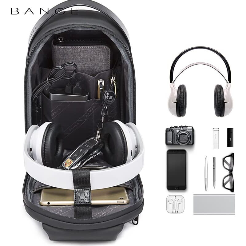 Red Lemon Bange Waterproof Tpu Unisex Travel Crossbody Sling Bag Chest Pack With Usb Charging (Black)