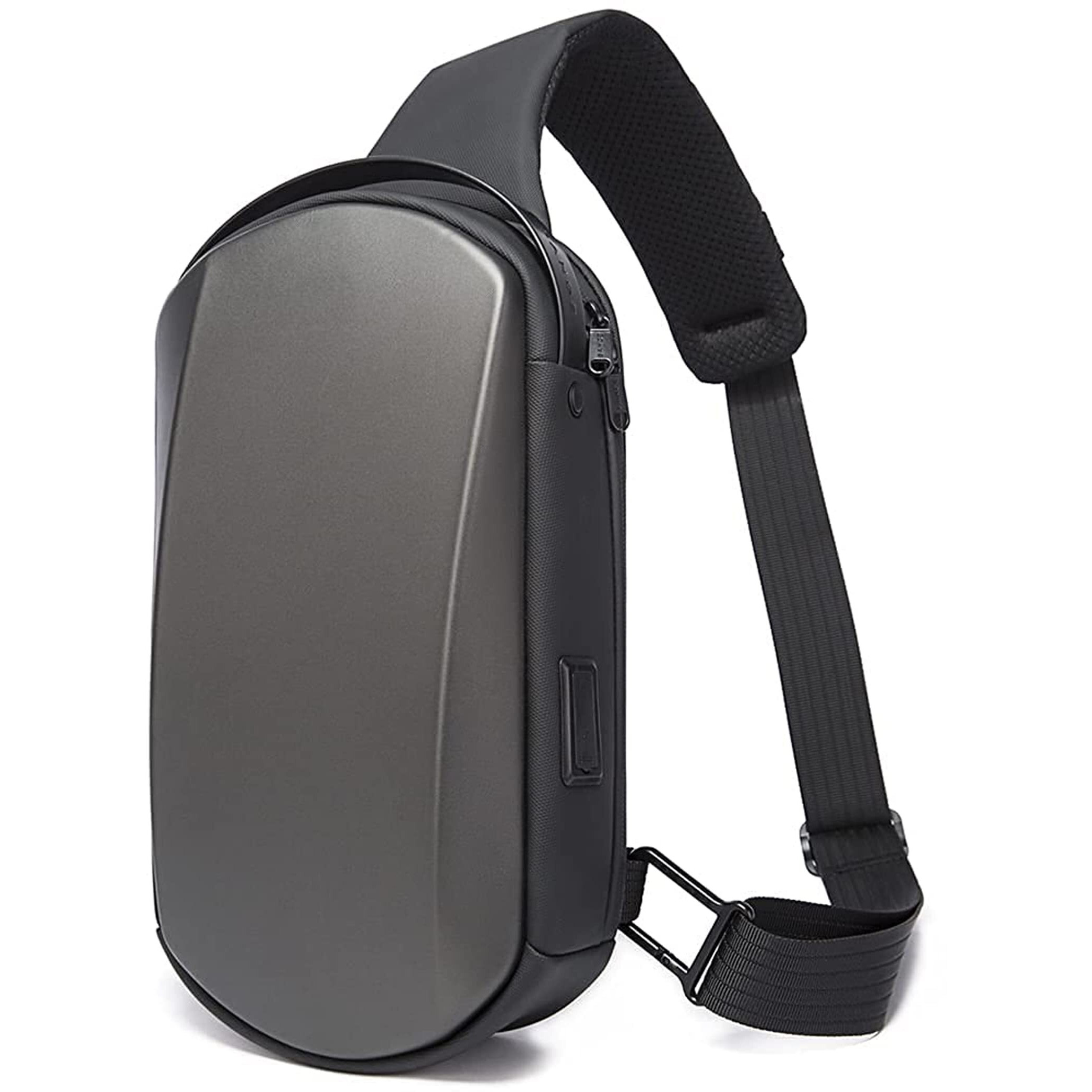 Red Lemon Bange Waterproof Tpu Unisex Travel Crossbody Sling Bag Chest Pack With Usb Charging (Grey)