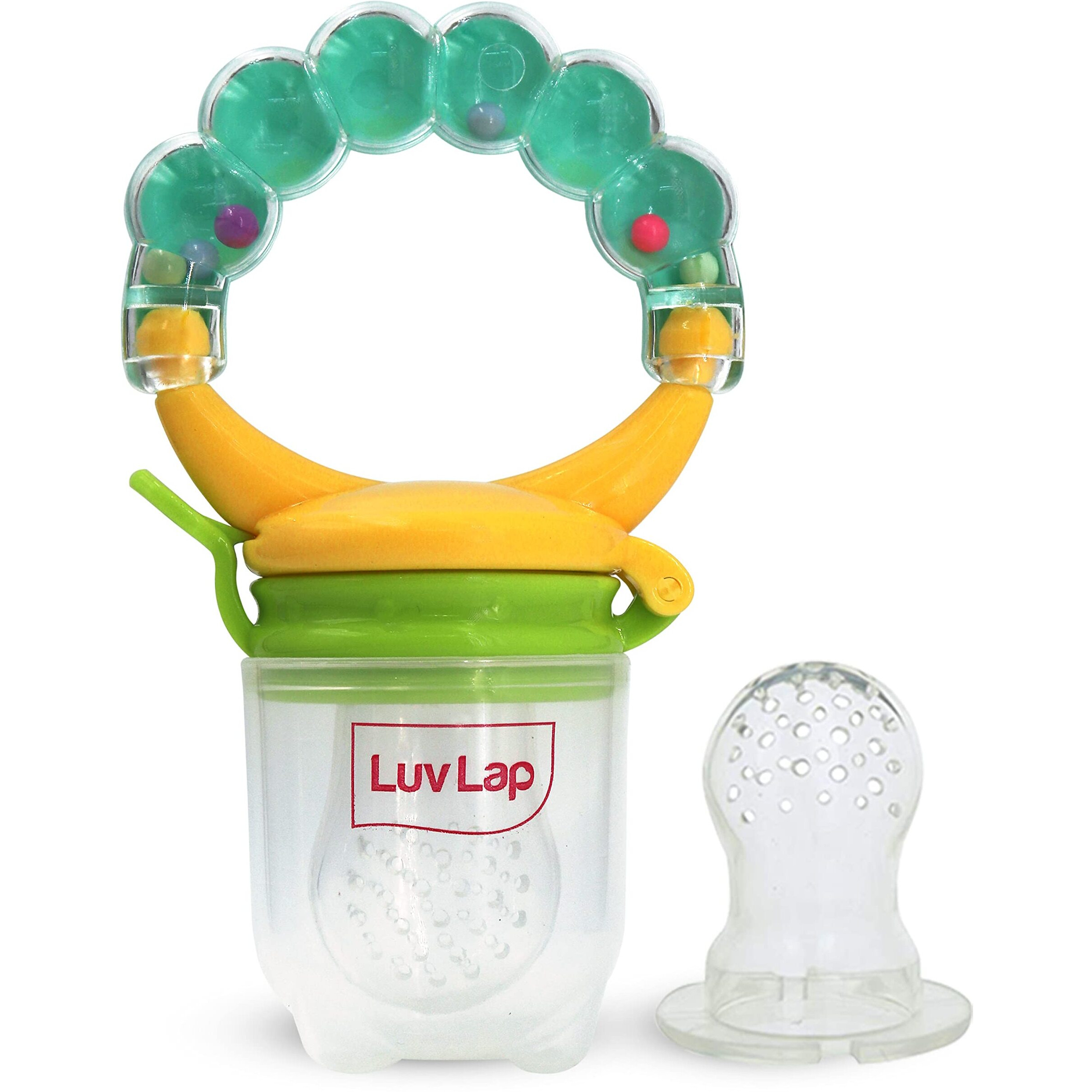 Luvlap Silicone Food/Fruit Nibbler With Extra Mesh, Soft Pacifier/Feeder, Teether For Infant Baby, Infant, Pearly Green, Bpa Free