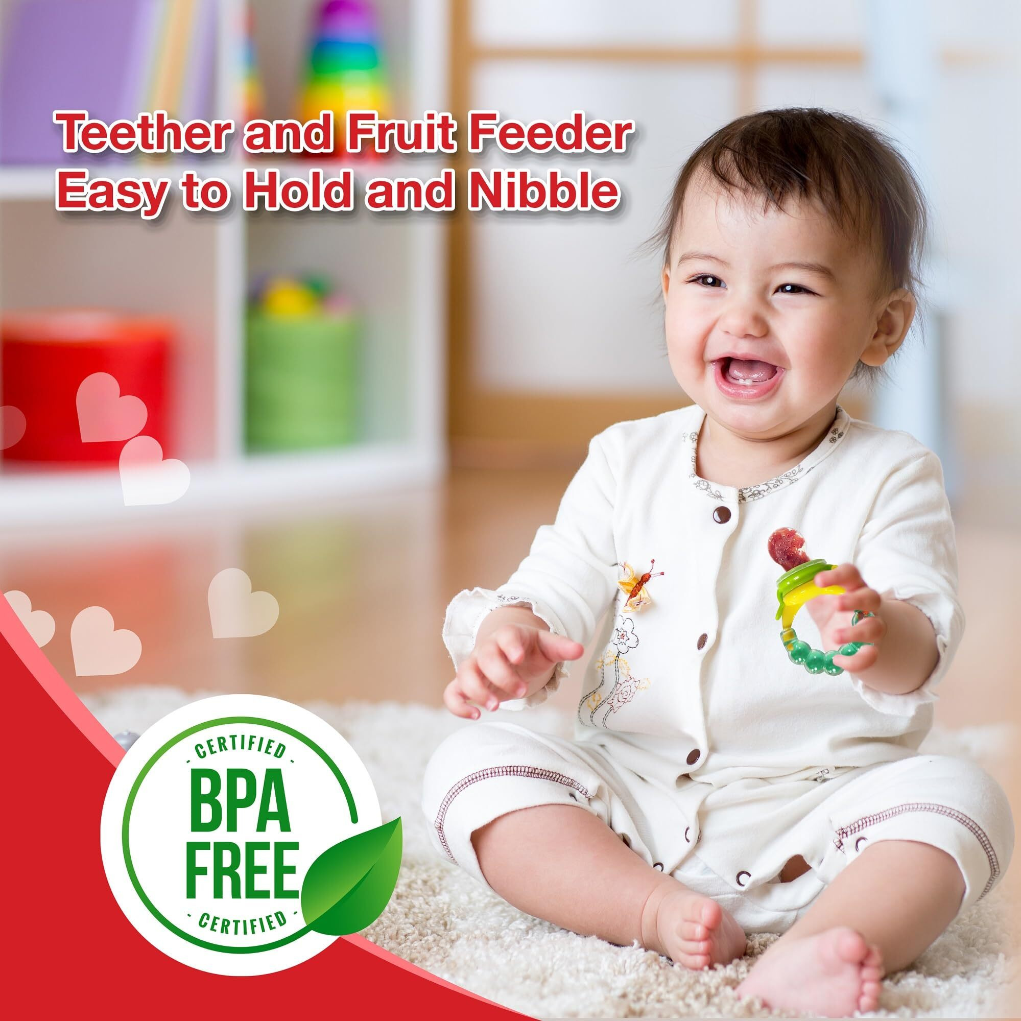 Luvlap Silicone Food/Fruit Nibbler With Extra Mesh, Soft Pacifier/Feeder, Teether For Infant Baby, Infant, Pearly Green, Bpa Free