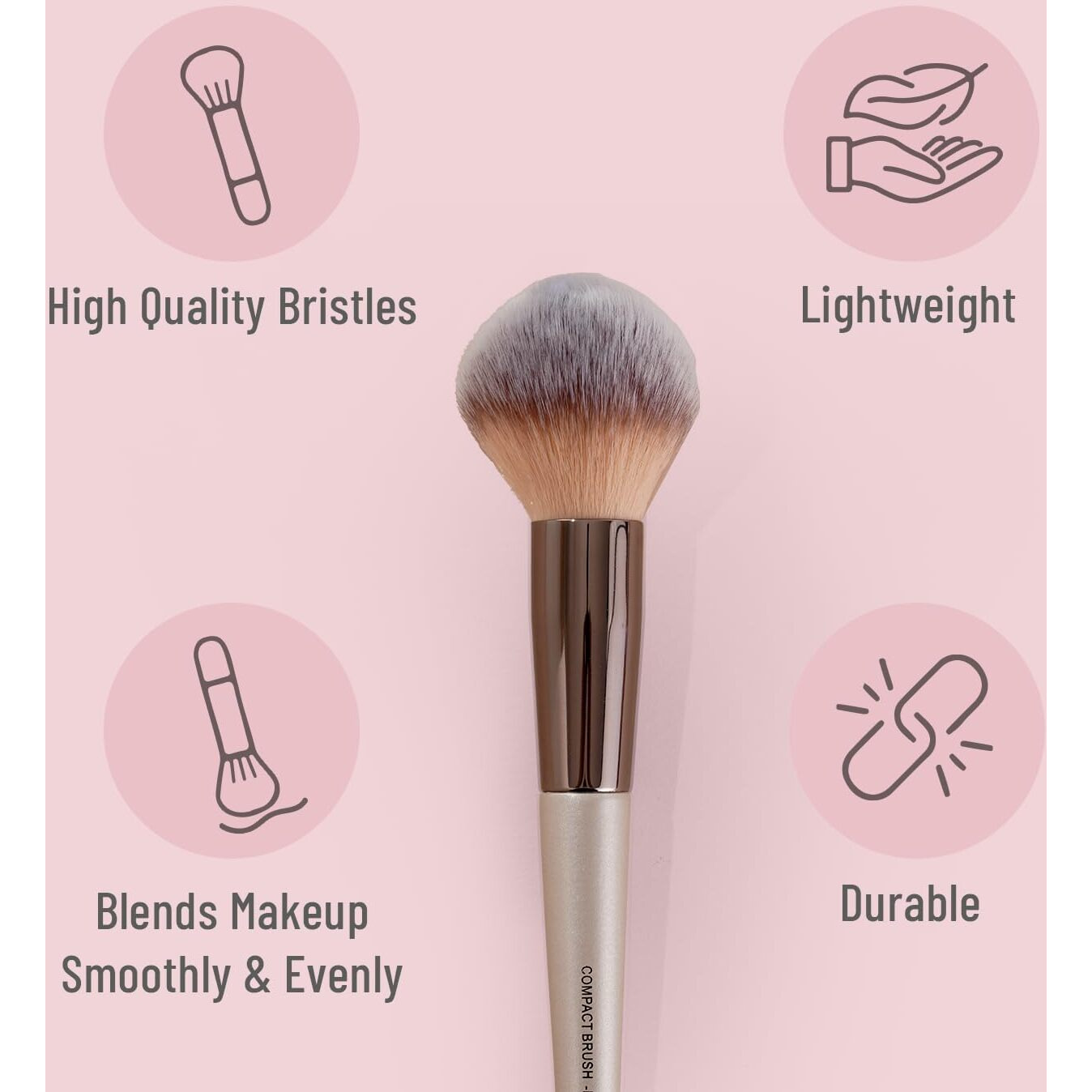 Swiss Beauty Compact Powder Brush, Silver